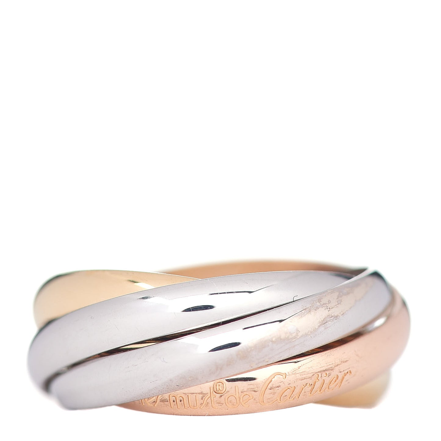 18K Pink Yellow White Gold Les Must De Trinity Five Band Ring 51 5.75