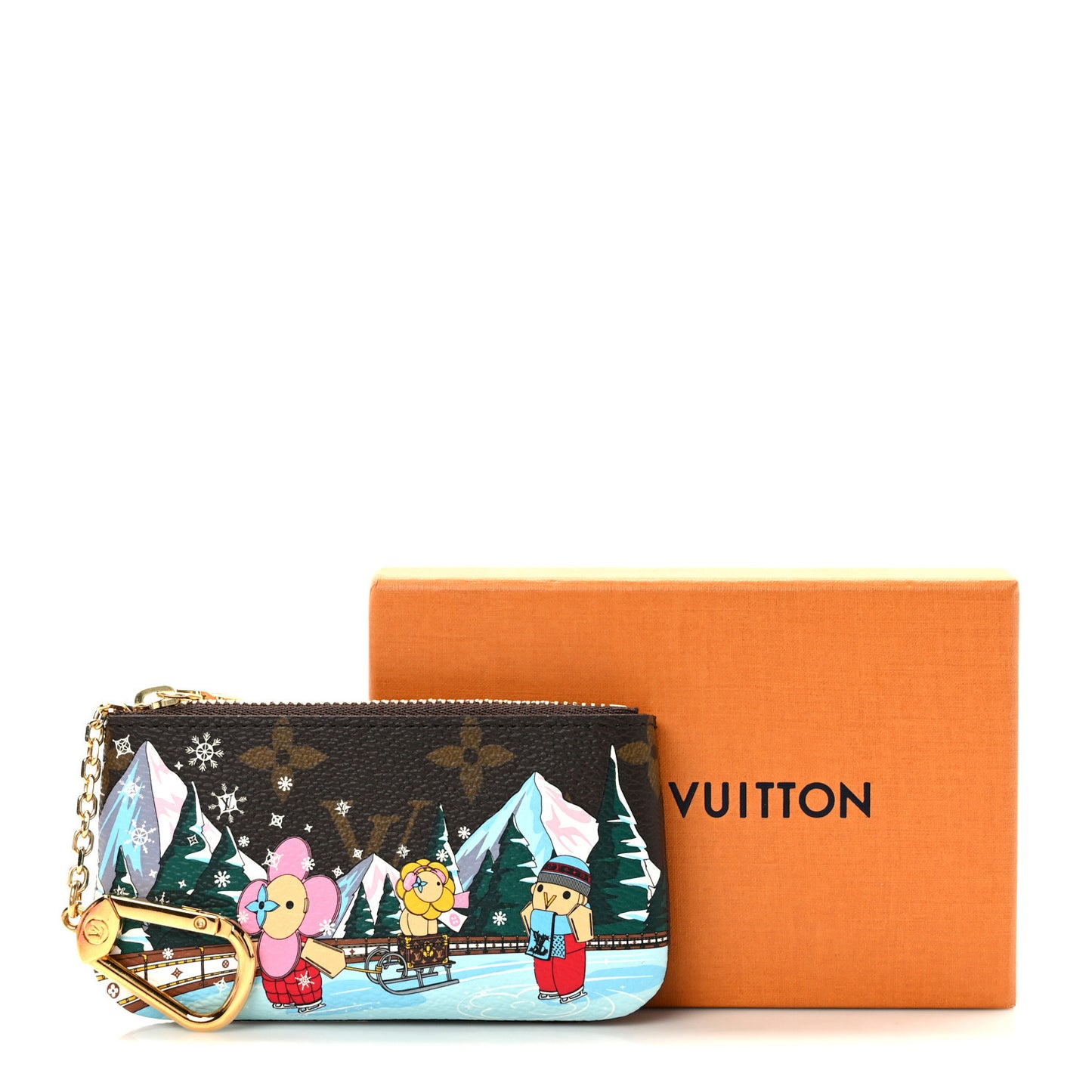 Monogram 2023 Christmas Animation Alpine Key Pouch Pink