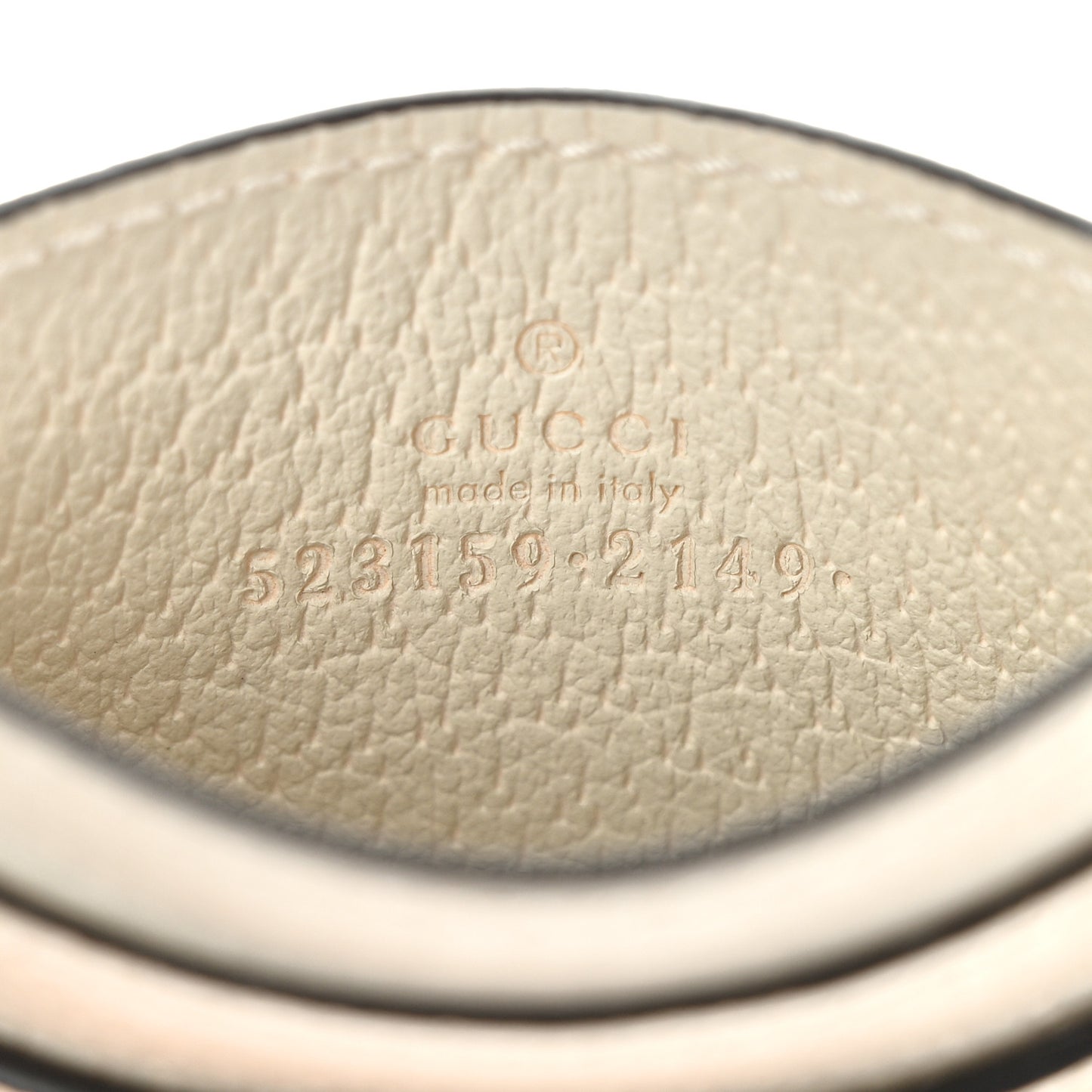 Textured Calfskin Web Ophidia Card Holder Mystic White