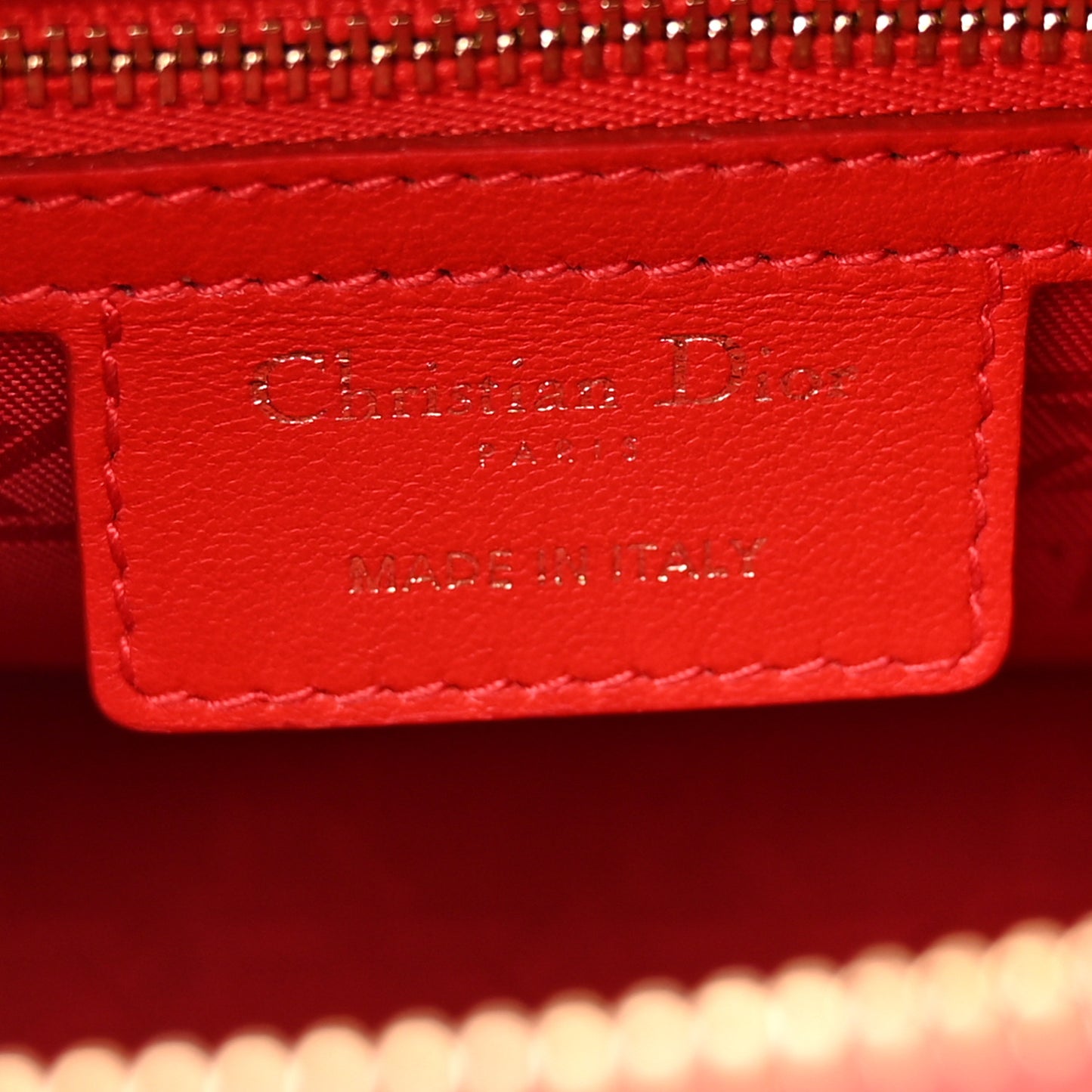 Lambskin Cannage Medium Lady Dior Red