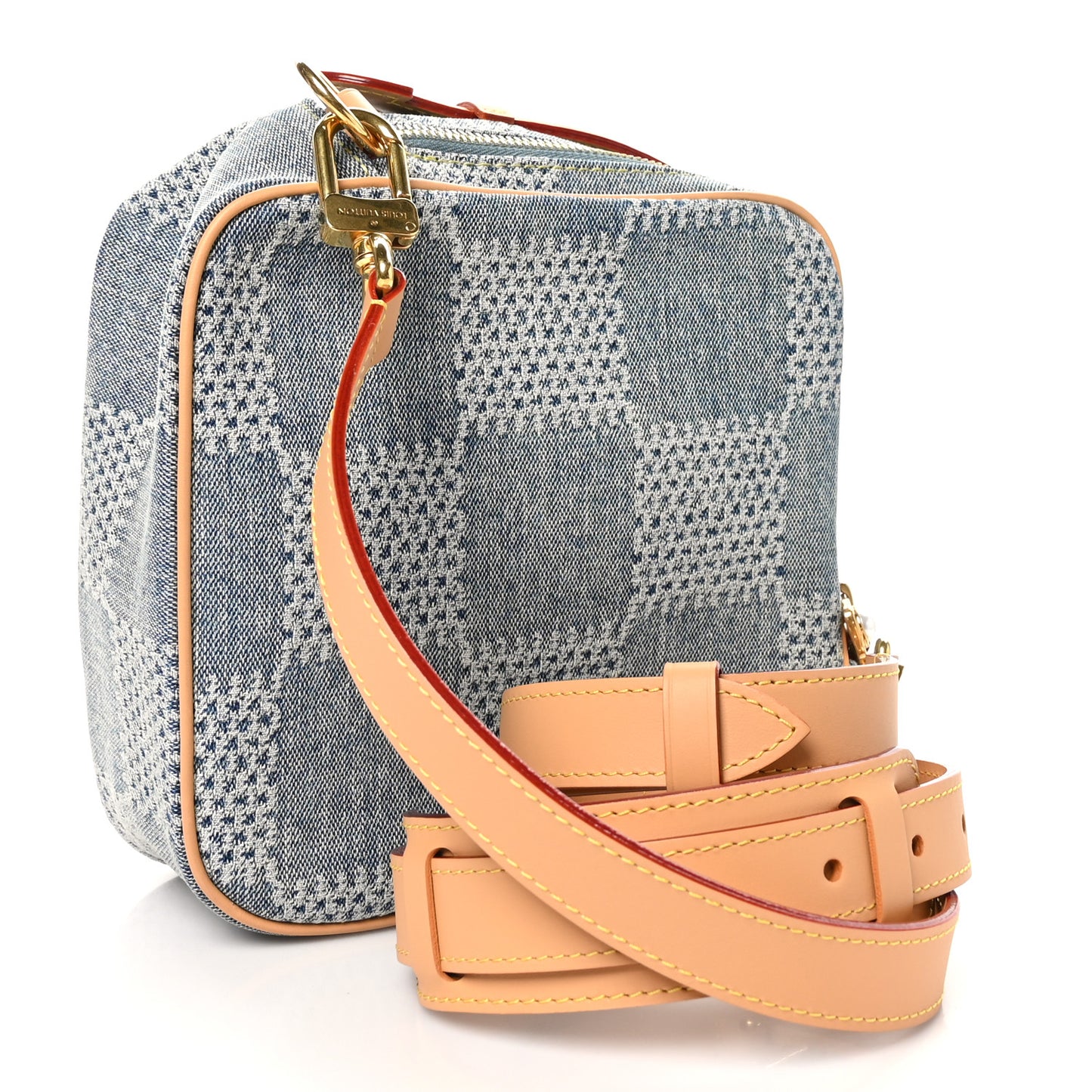 Damier Denim 3D Chess Messenger Bleu