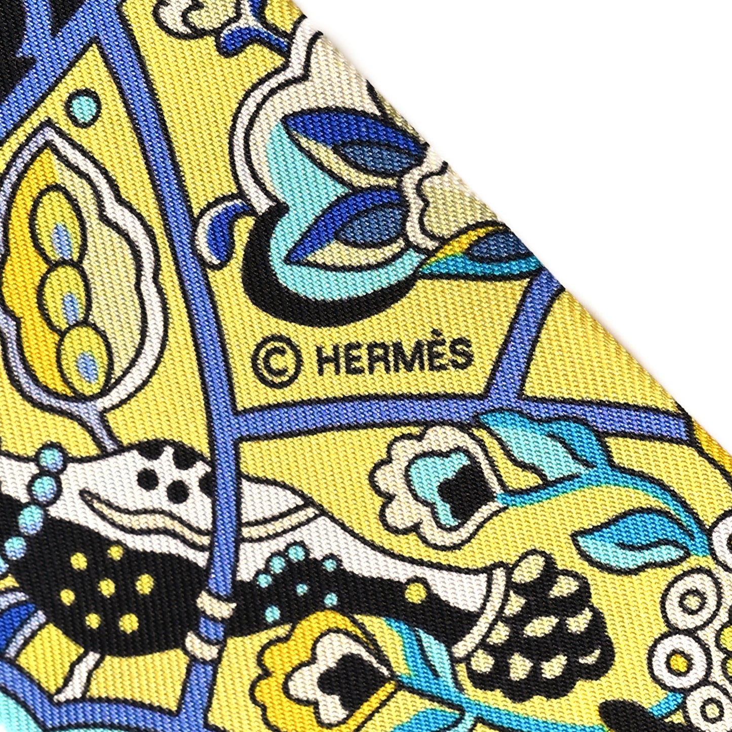Silk Au Pays Des Oiseaux Fleurs Twilly Bleu Dur Jaune Vif Turquosie