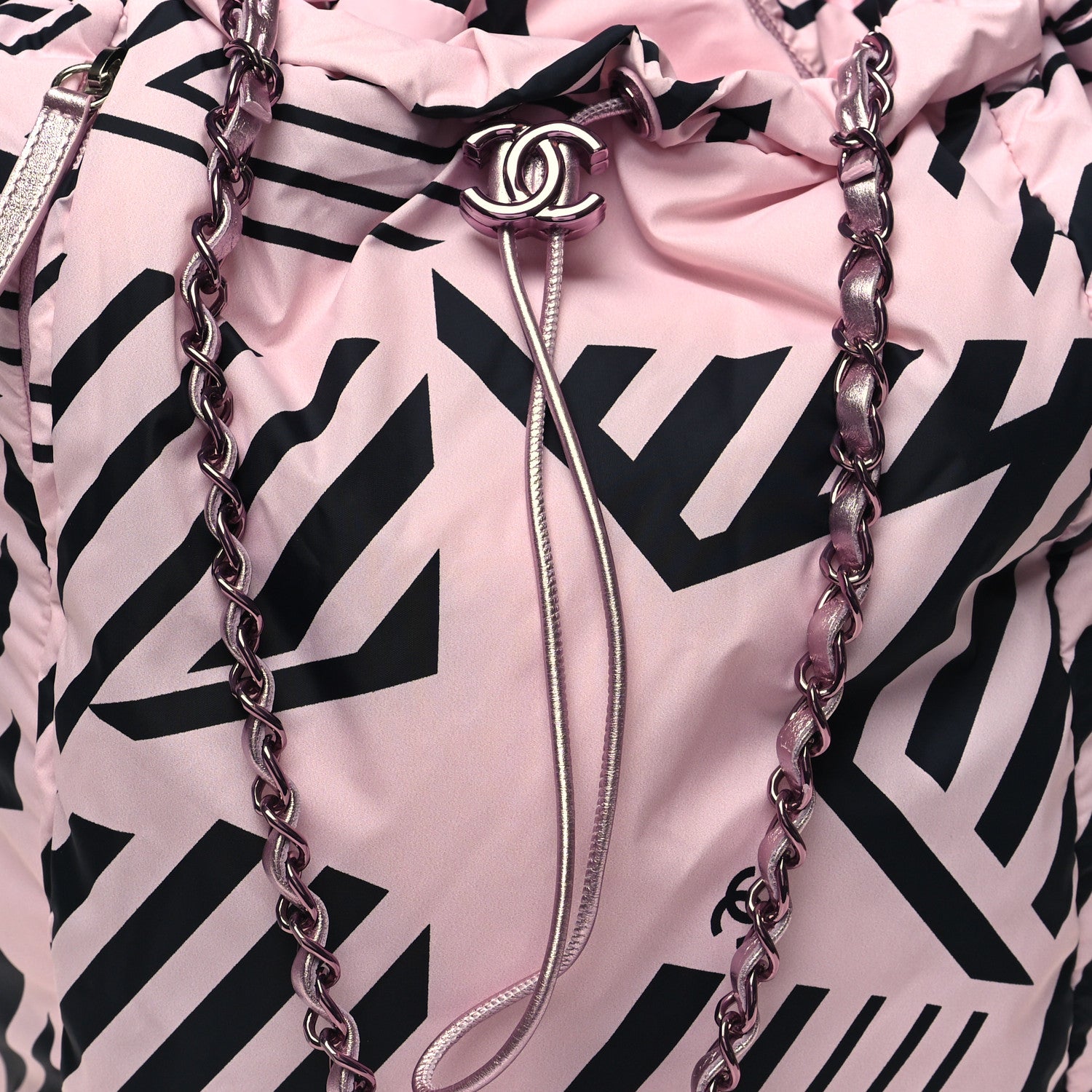 Chanel Nylon Coco Beach Backpack Pink Black 8 of 10