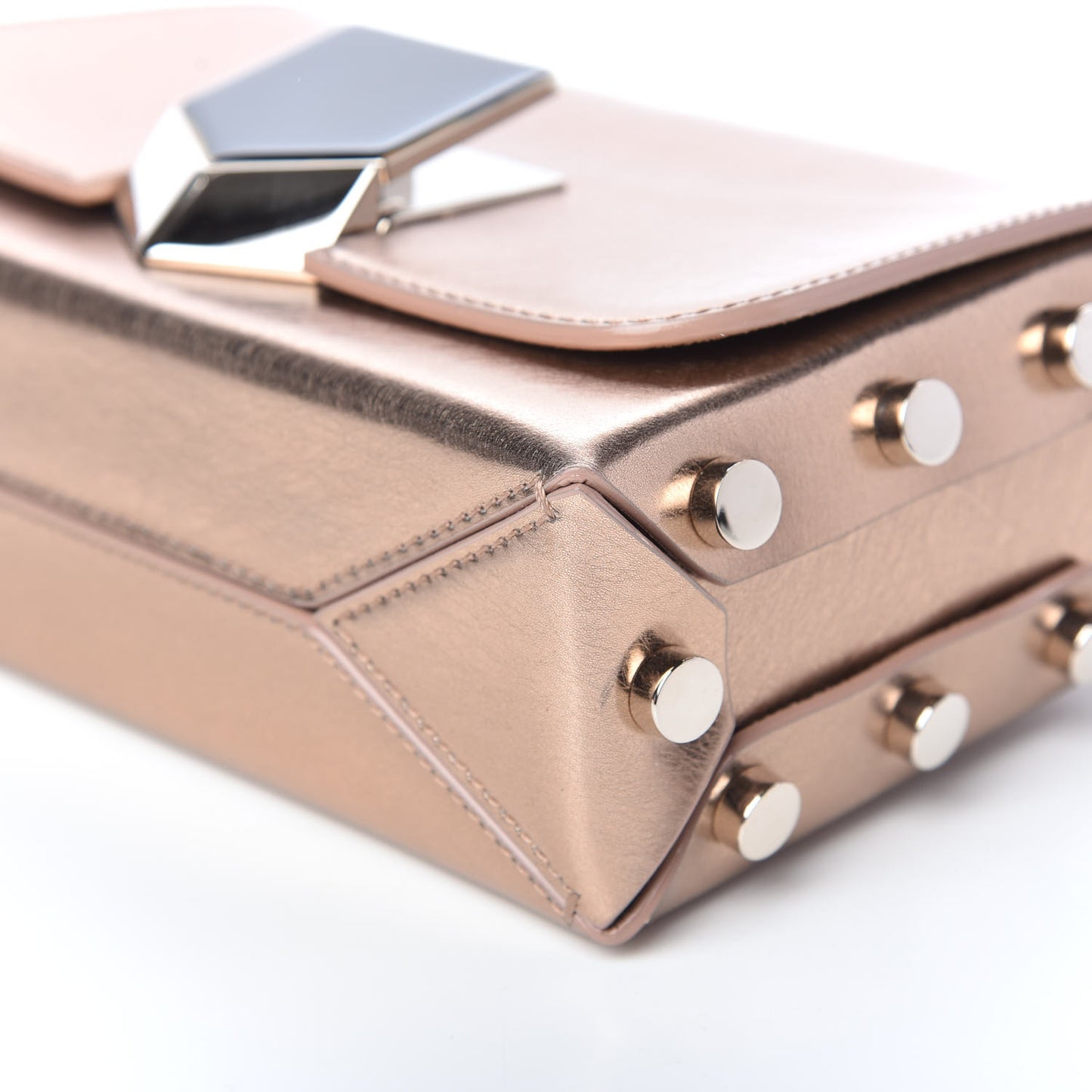 Metallic Calfskin Lockett Petite Shoulder Bag Gold