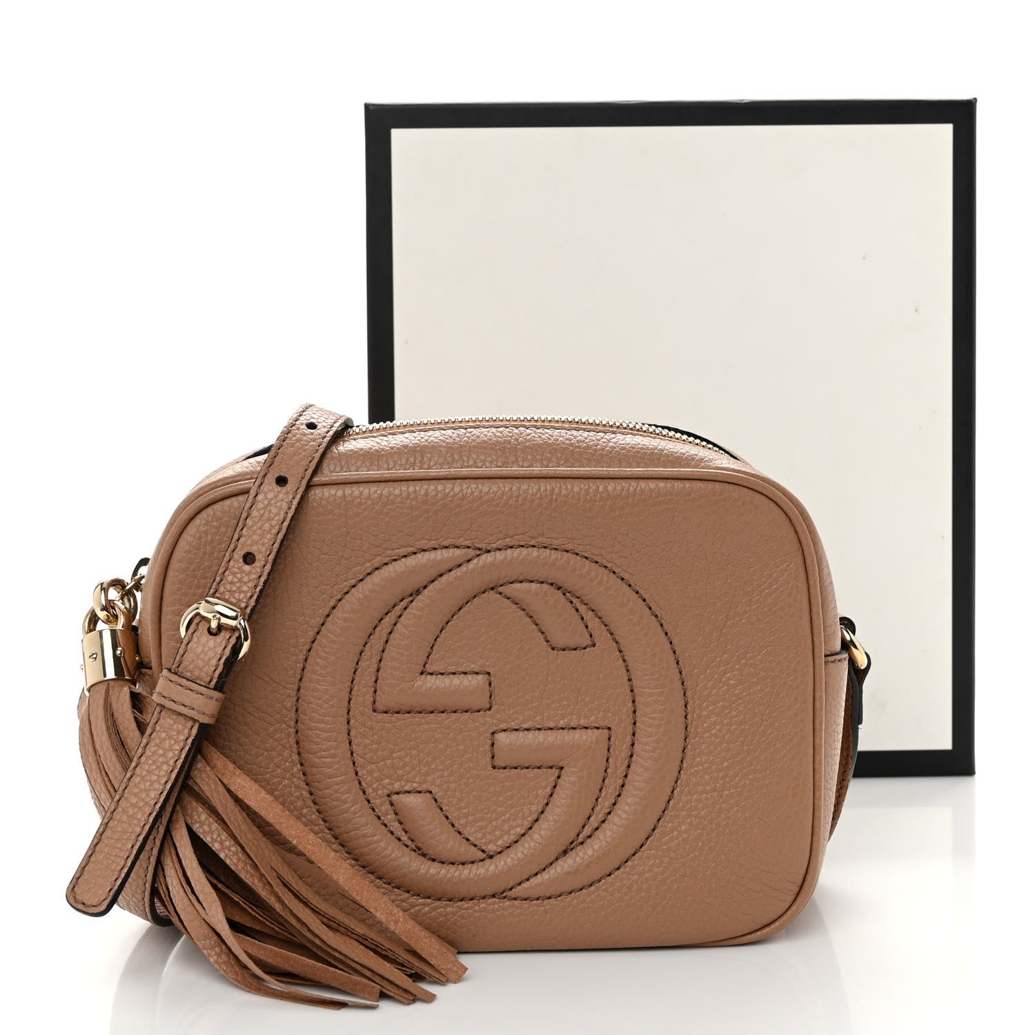 Gucci Pebbled Calfskin Small Soho Disco Bag Camelia 11 of 11