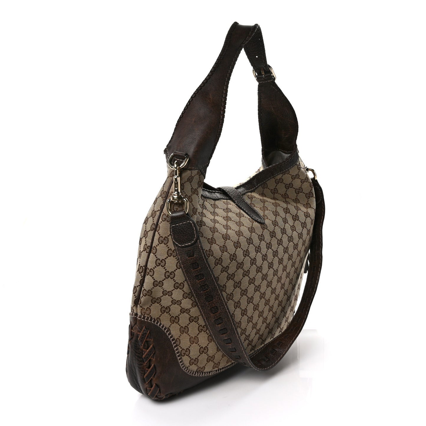 Monogram Large New Jackie Shoulder Bag Dark Brown
