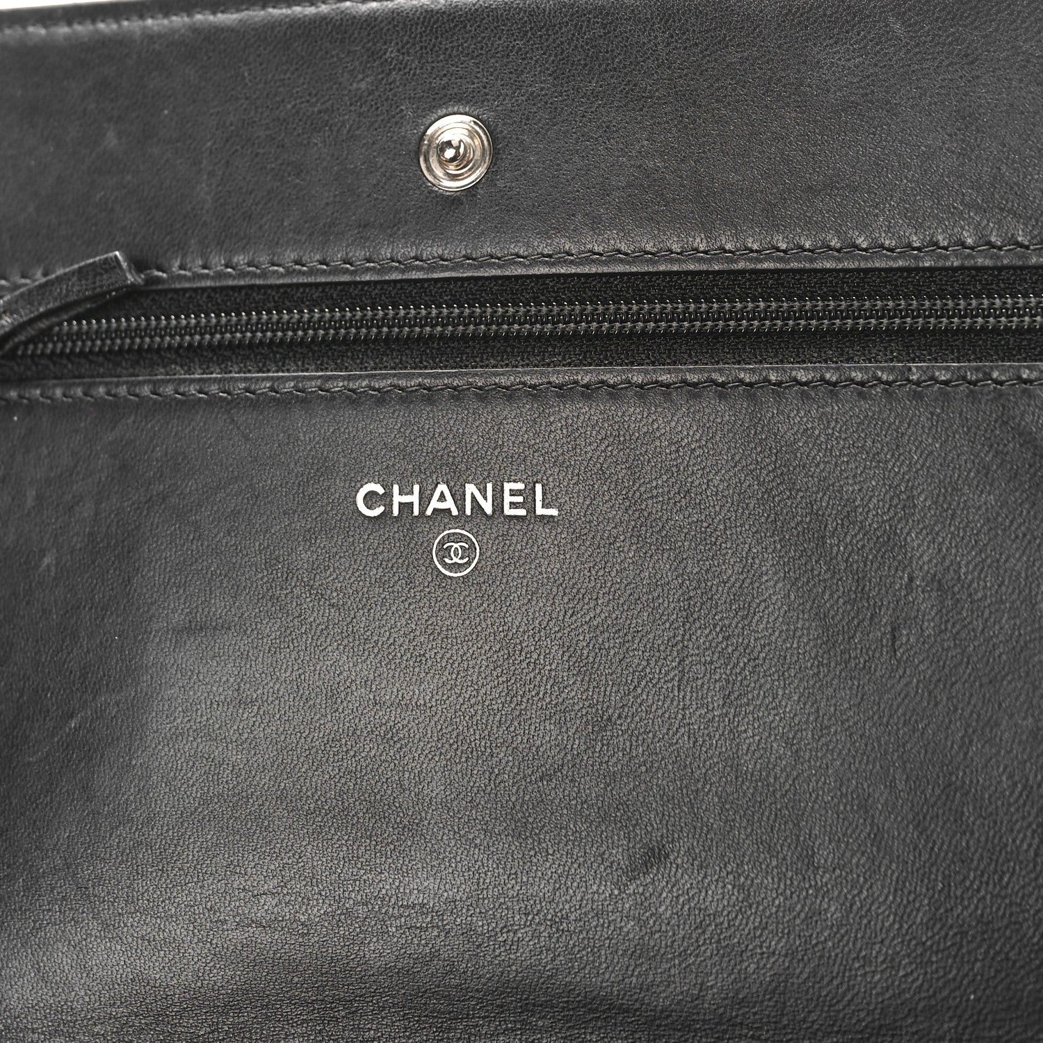 Chanel Lambskin Camellia Quilted Wallet On Chain WOC Black 6 of 11