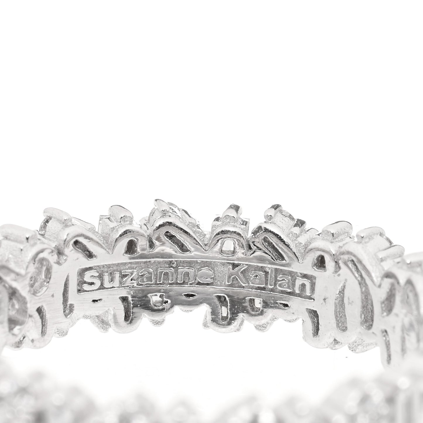 18K White Gold Diamond Classic Shimmer Eternity Band Ring 54 6.75