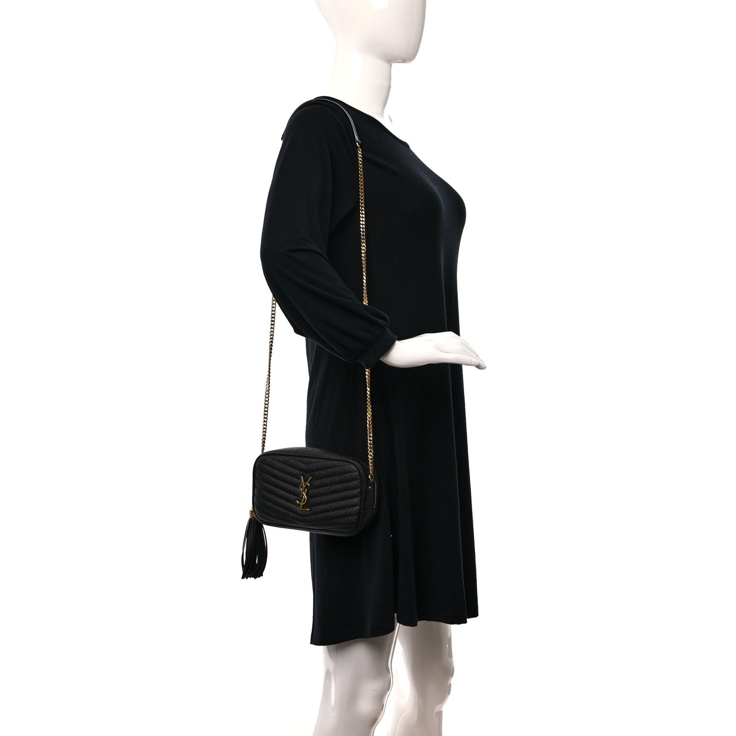 Grain De Poudre Matelasse Monogram Mini Lou Camera Bag Black