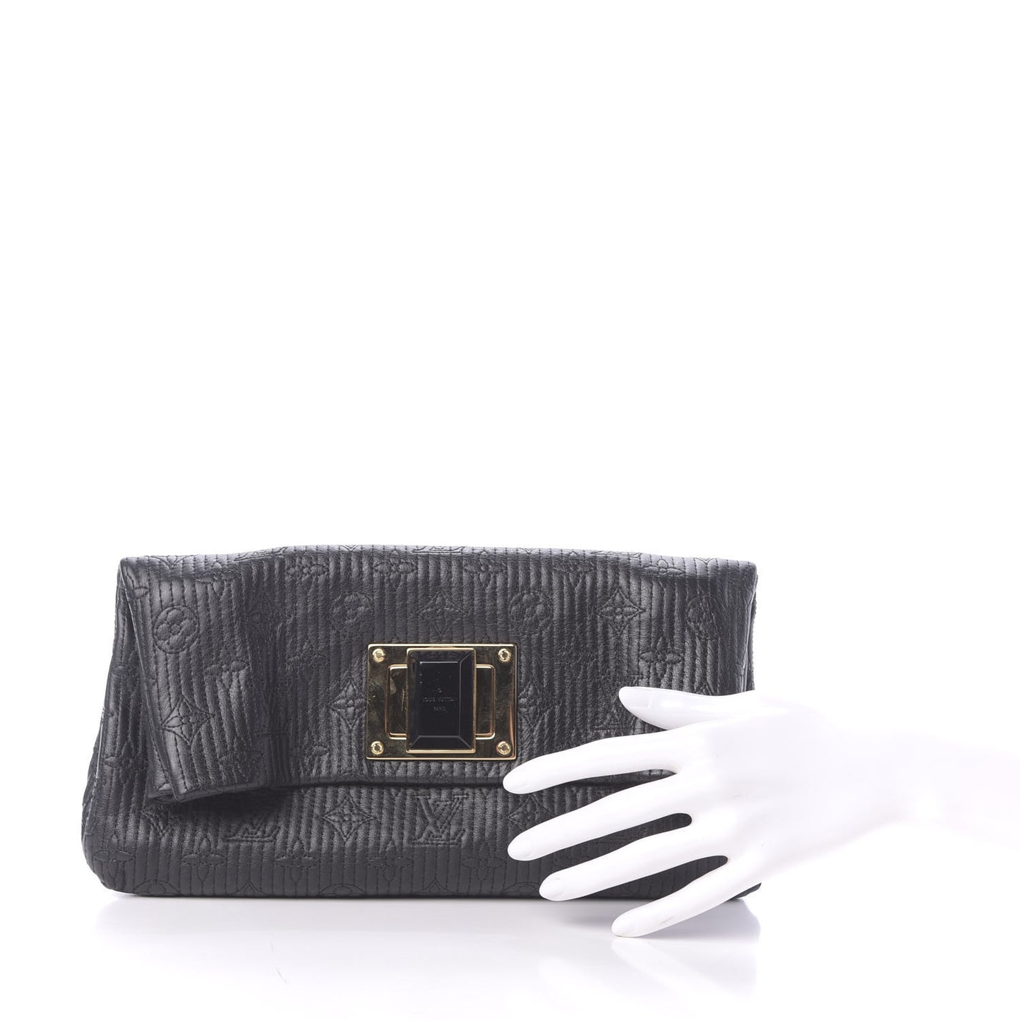 Calfskin Quilted Monogram Altair Clutch Black