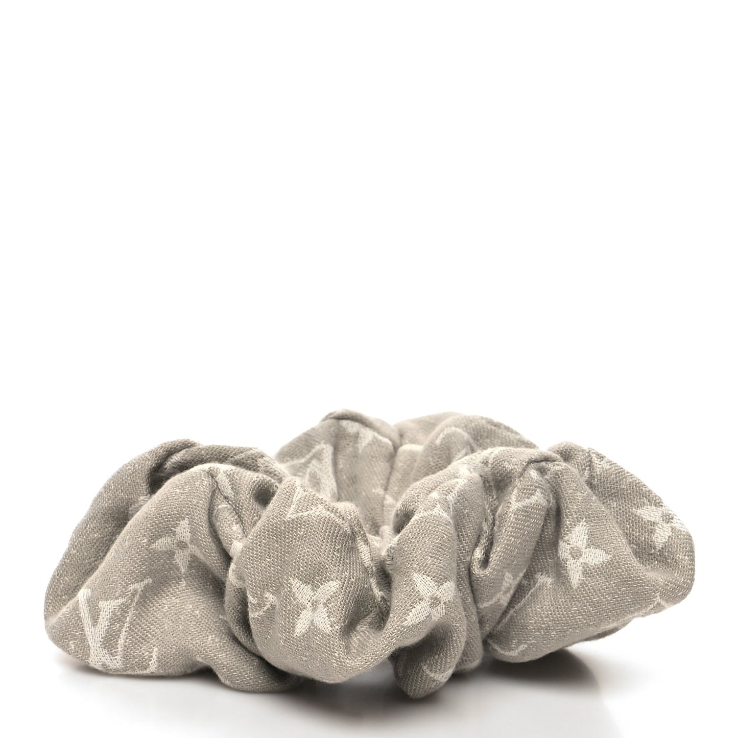 Cotton Denim Chouchou Scrunchy Beige