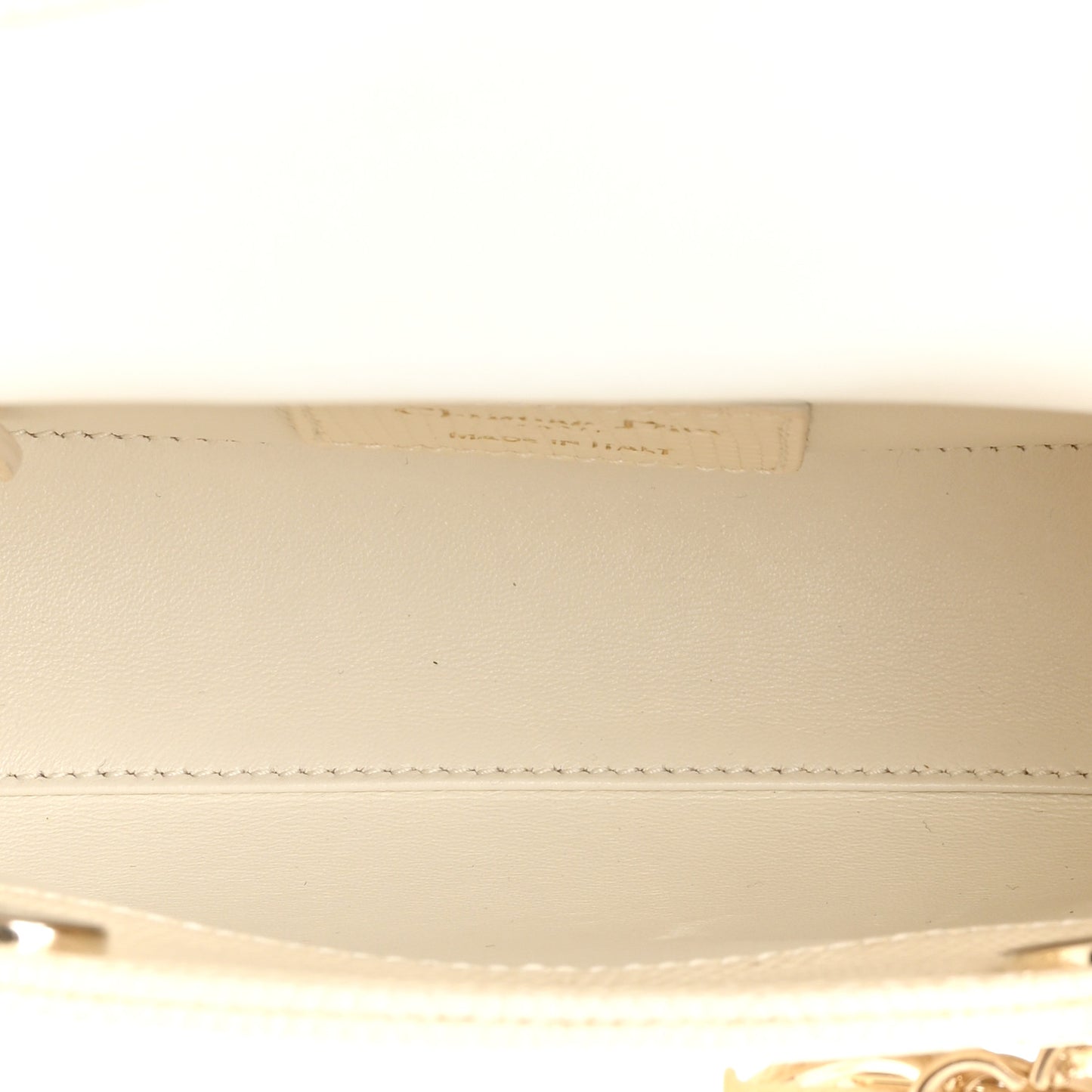 Lizard Mini Lady Dior White