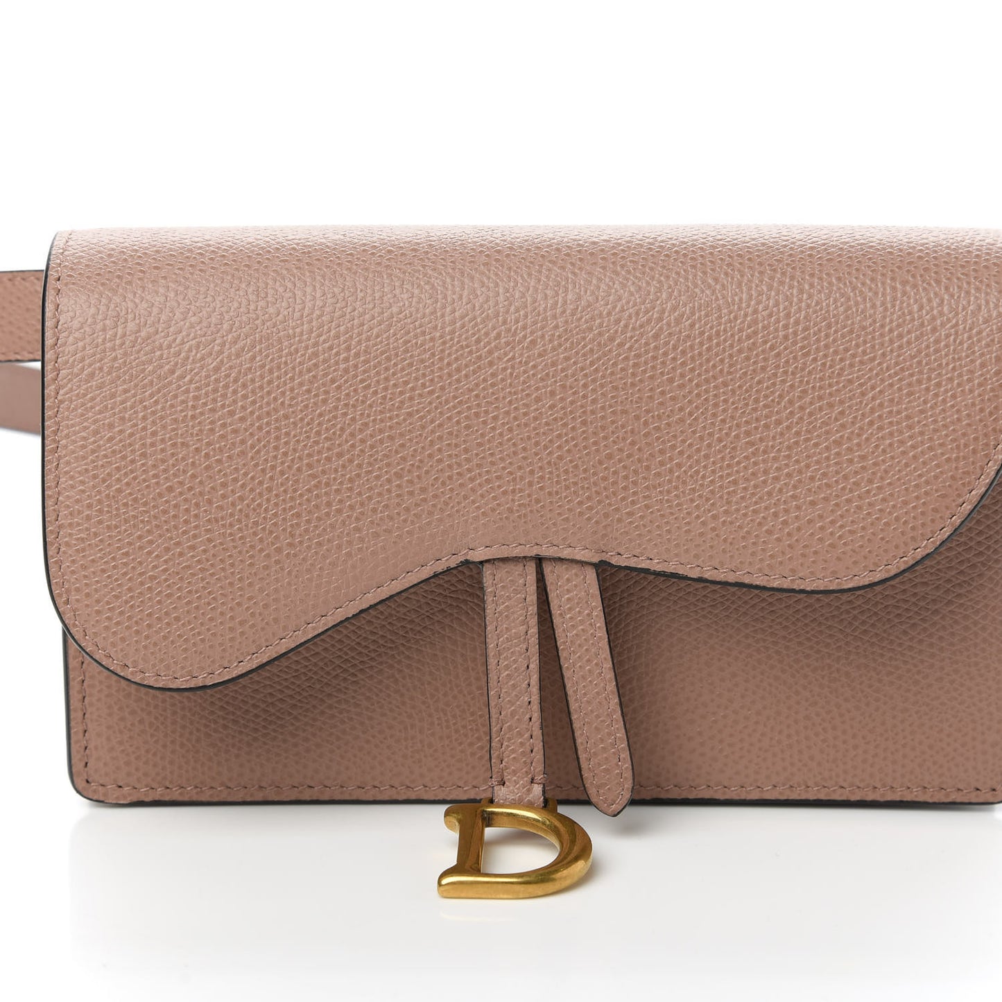 Grained Calfskin Saddle Clutch Fard