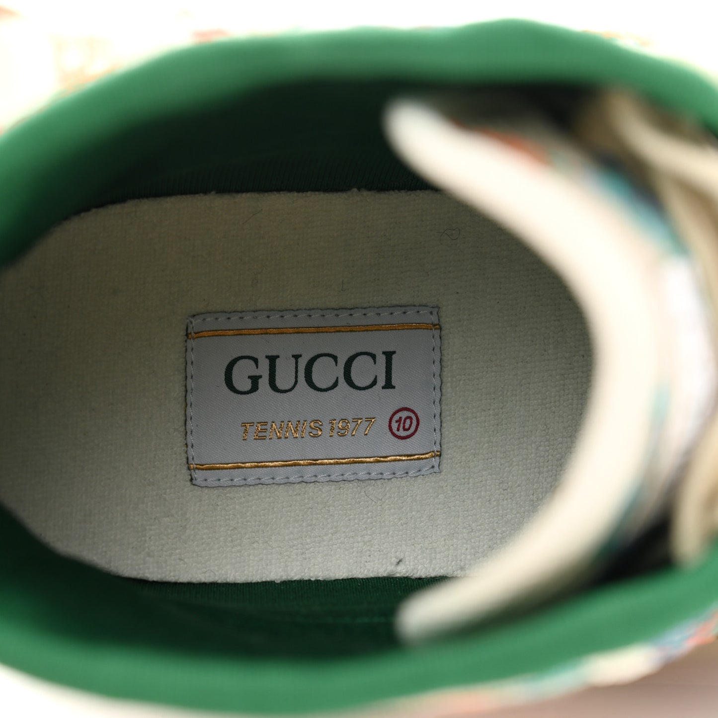 Linen Psychedelic Mini GG Monogram Mens 1977 Tennis High Top Sneakers 10 Multicolor Mystic White