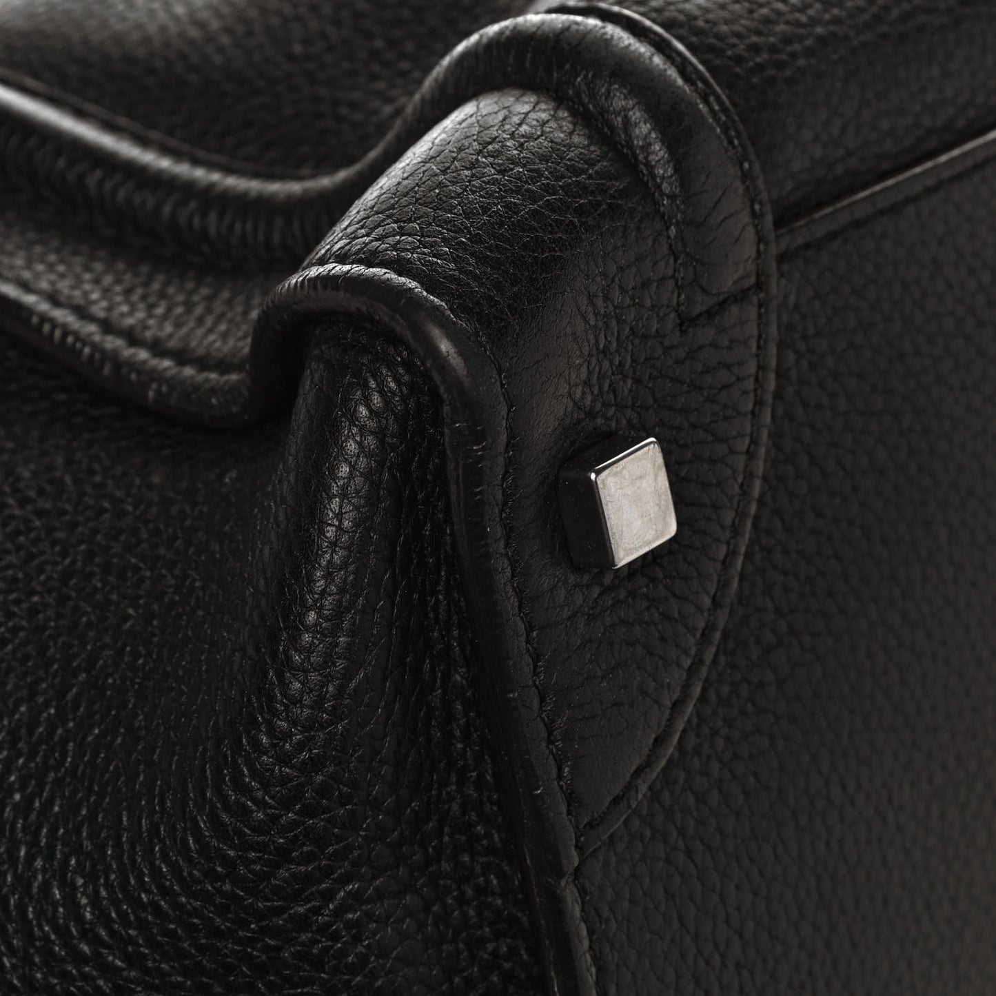 Drummed Calfskin Medium Luggage Black