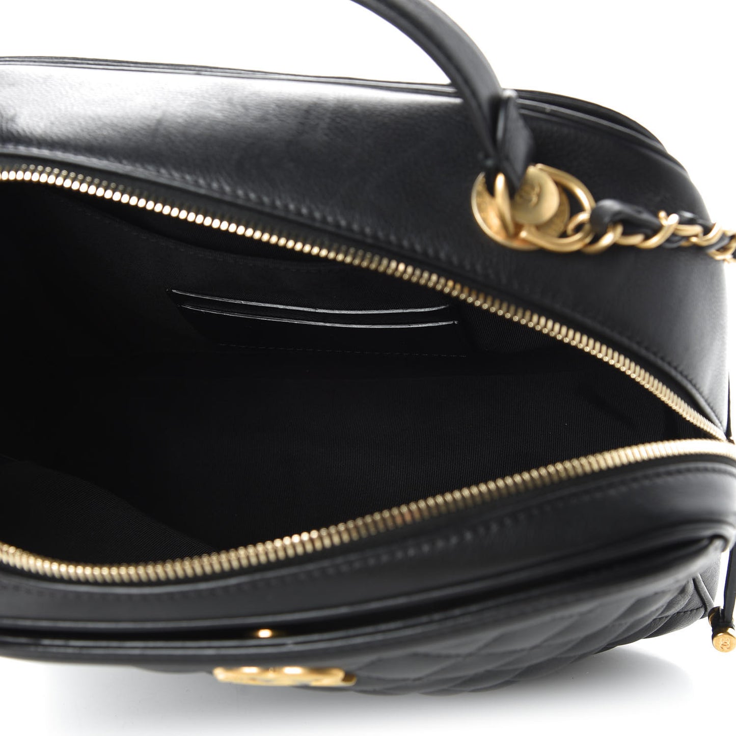Calfskin Quilted CC Medium Vanity Case Black