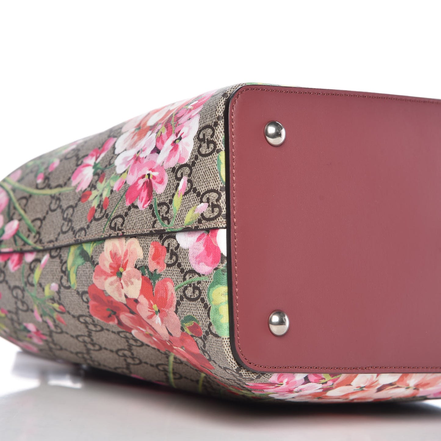 GG Supreme Monogram Blooms Linea A Foldover Tote Beige Multicolor Dry Rose