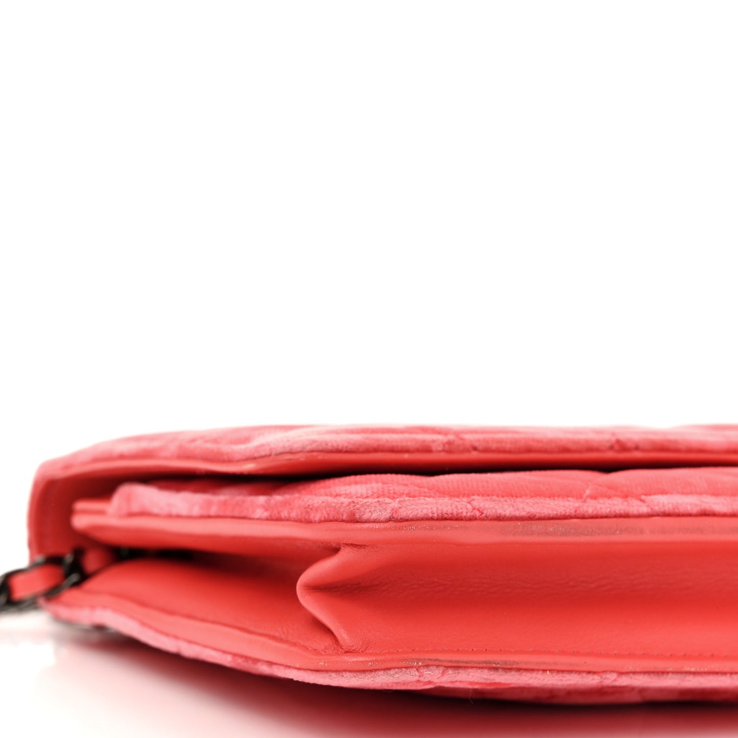 Velvet Quilted Wallet On Chain WOC Coral
