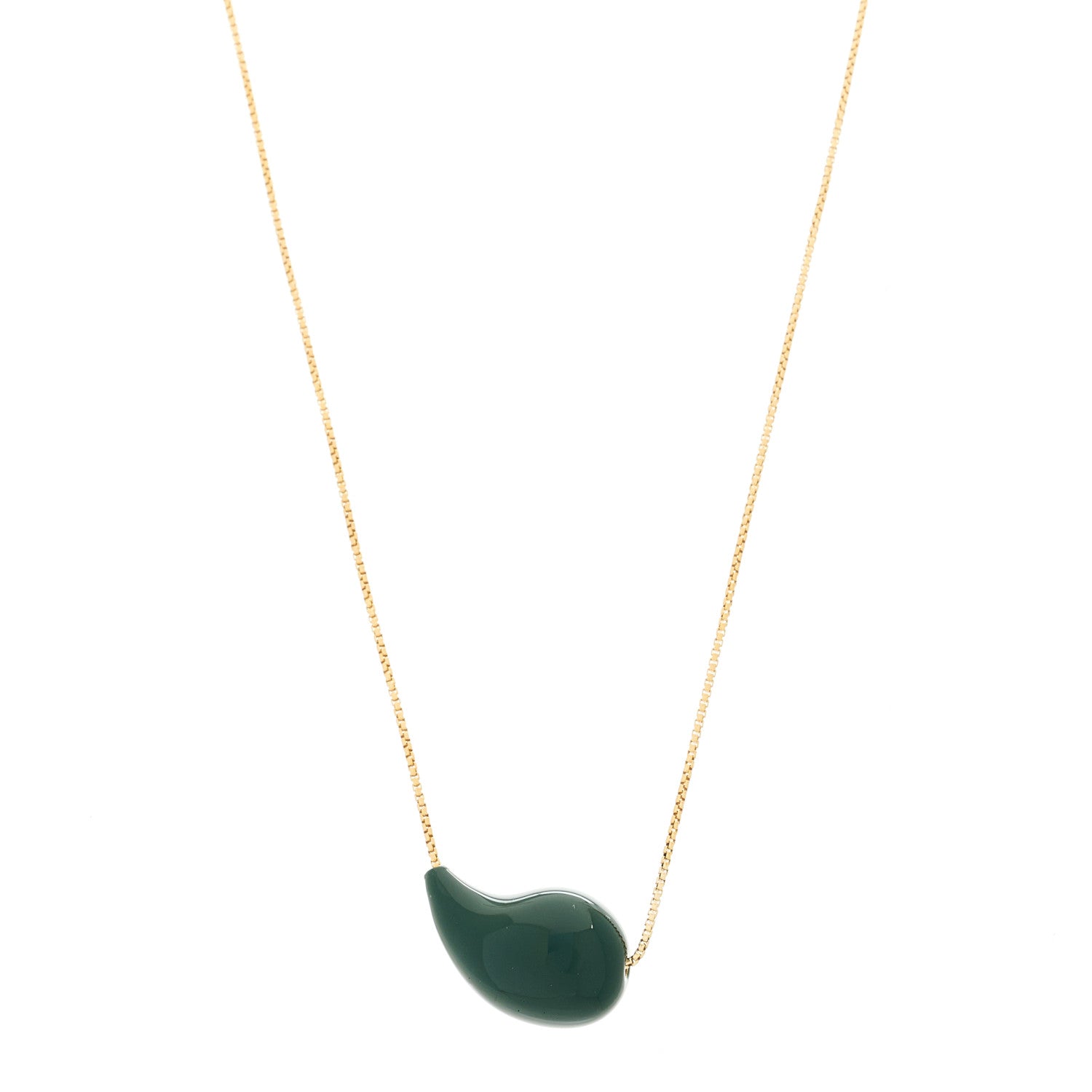 Bottega Veneta 18K Yellow Gold Sterling Silver Enamel Drop Pendant