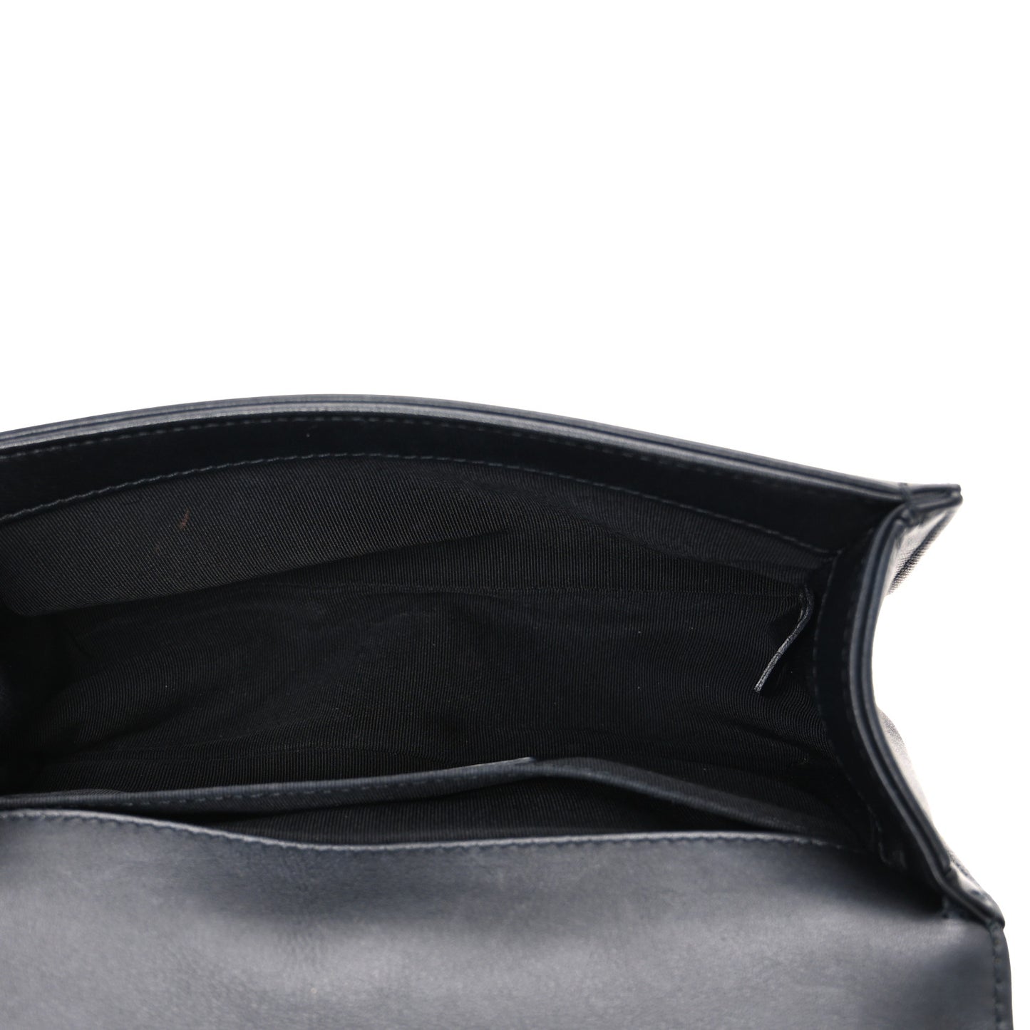 Calfskin Quilted Small Boy Flap Black