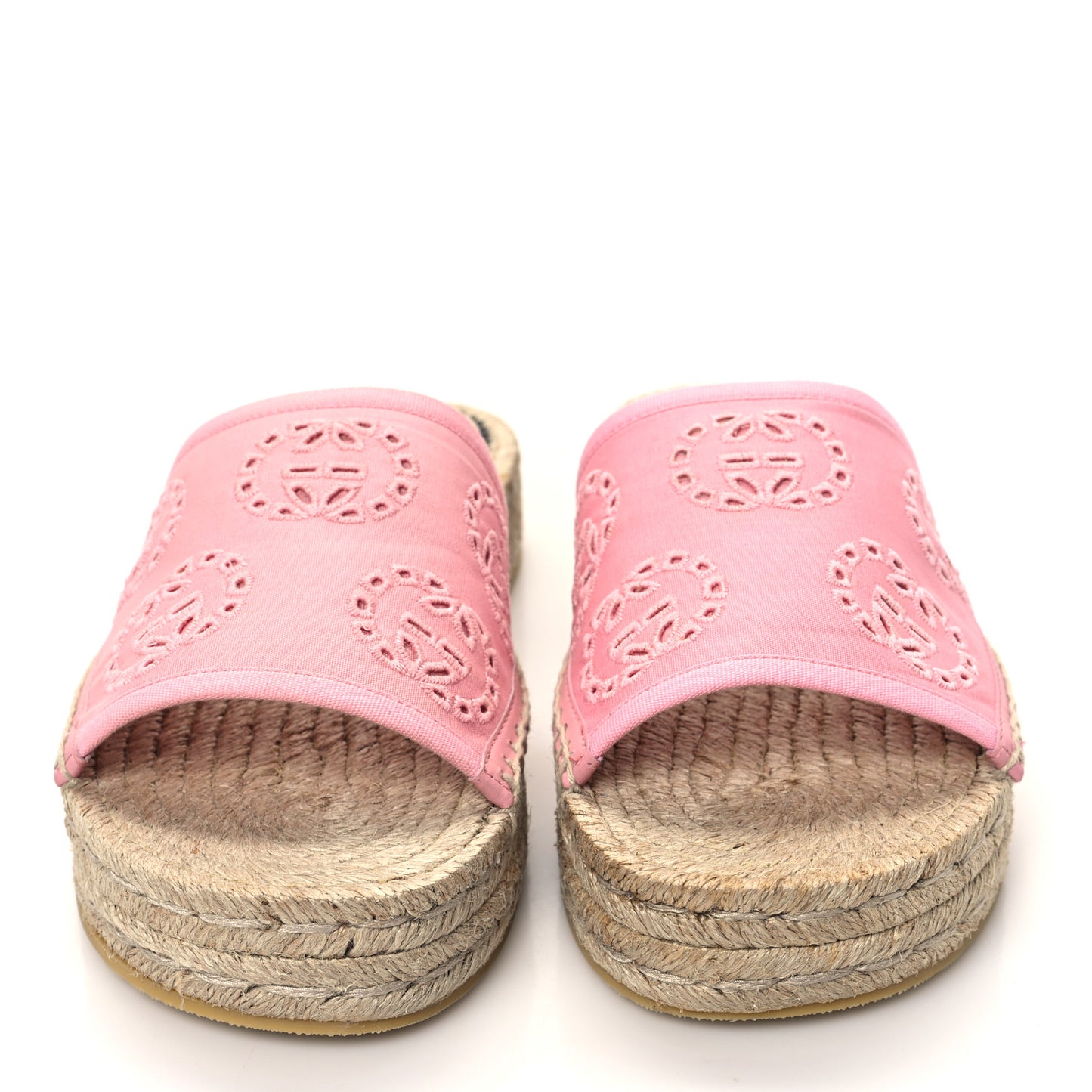 Canvas Interlocking G Damita Espadrille Sandals 38 Wild Rose