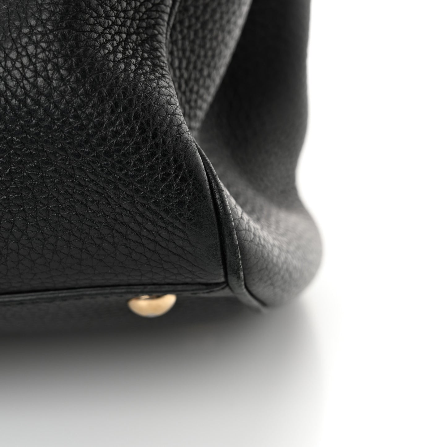 Pebbled Calfskin Medium Bamboo Shopper Tote Black