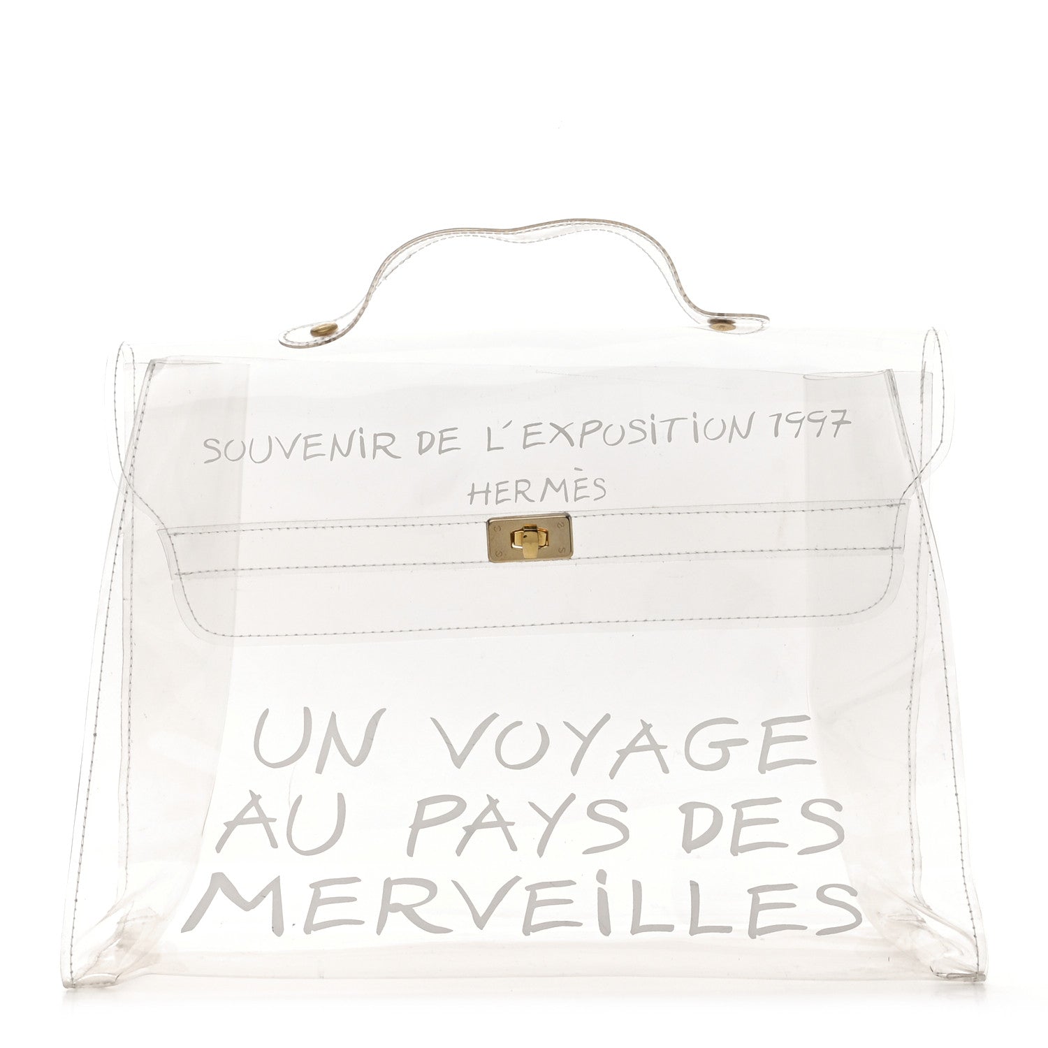 Hermes Vinyl Souvenir De L'Exposition Kelly Transparent 1 of 15