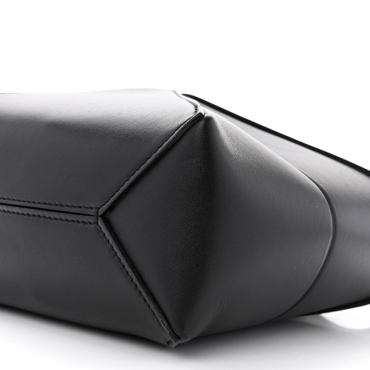 Shiny Calfskin Mini Puzzle Fold Tote Black