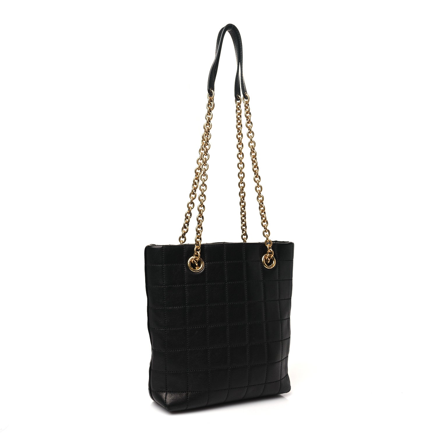 Saint Laurent Lambskin Carre Quilted Mini Shopping Bag Black 3 of 10