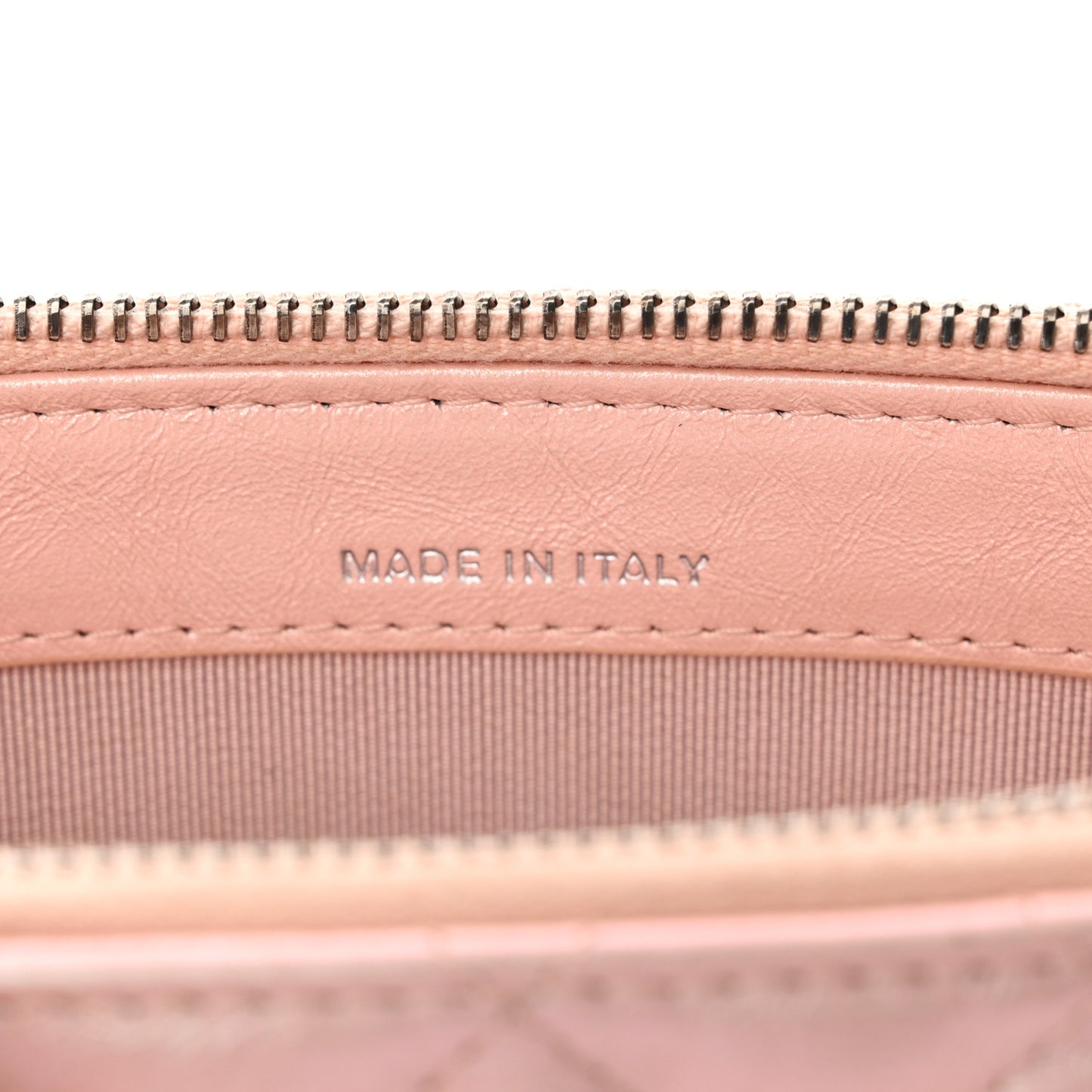 Iridescent Lambskin Calfskin Quilted Small Gabrielle Clutch With Chain Light Pink