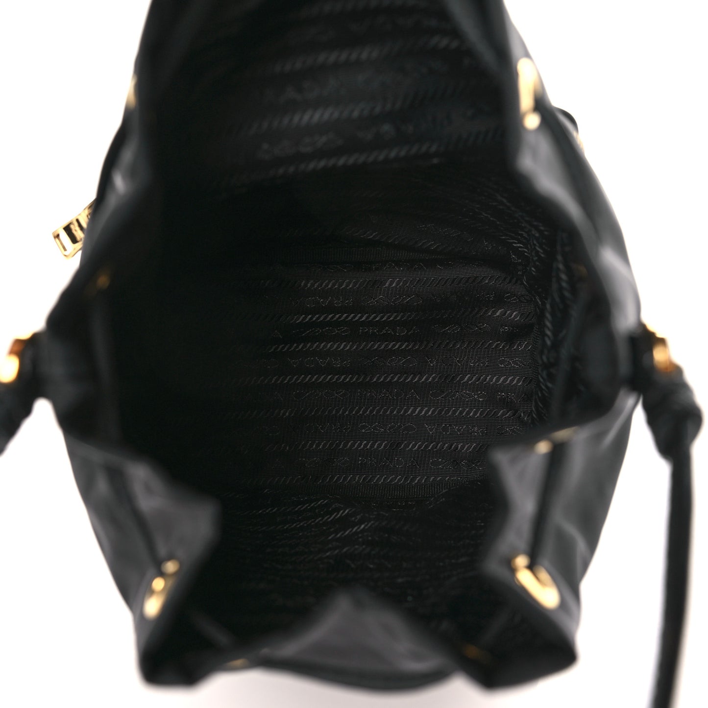 Re-Nylon Saffiano Duet Bucket Crossbody Bag Black