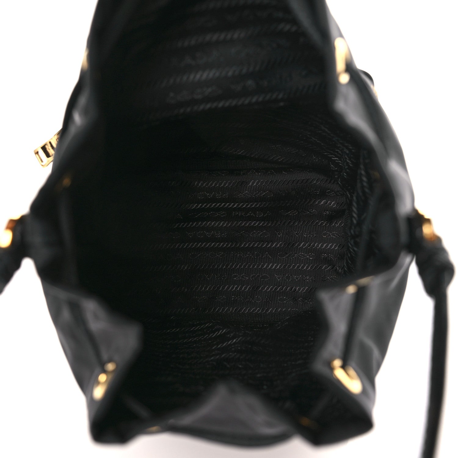 Prada Re-Nylon Saffiano Duet Bucket Crossbody Bag Black 5 of 8