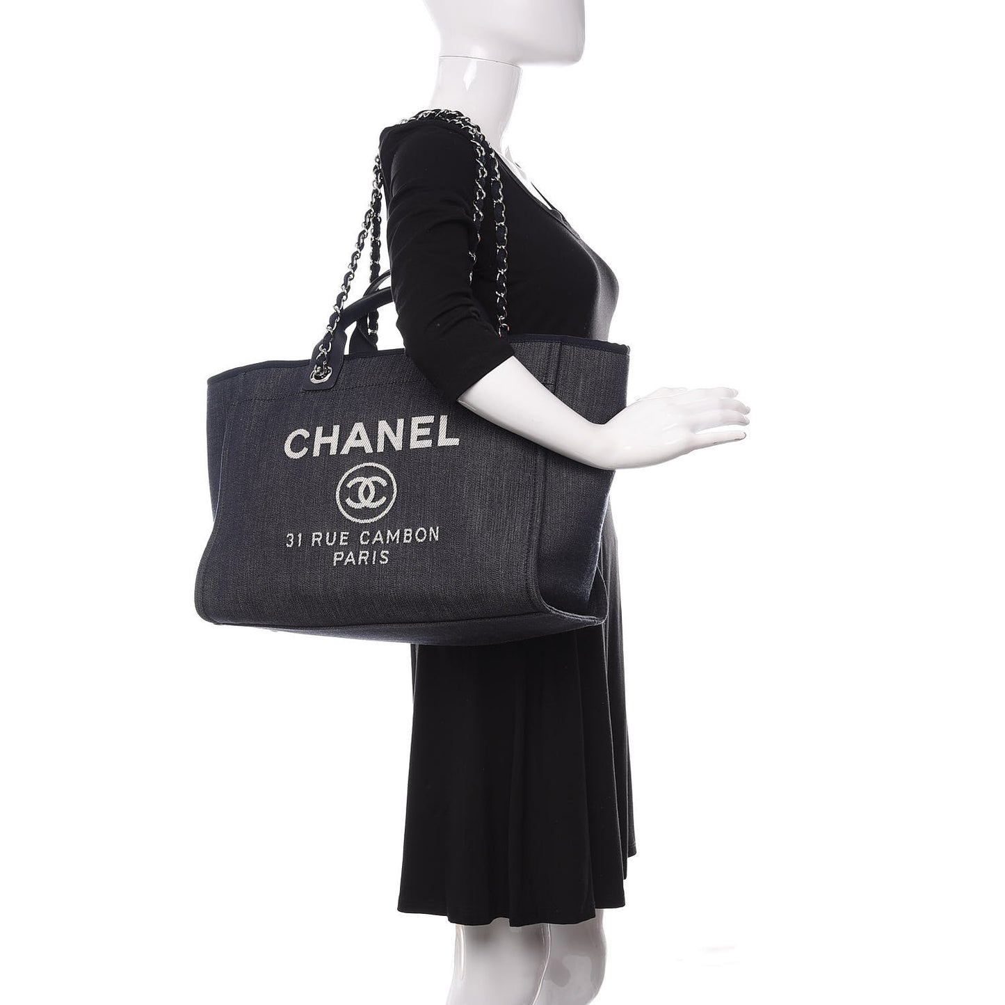 Denim Medium Deauville Tote Dark Blue