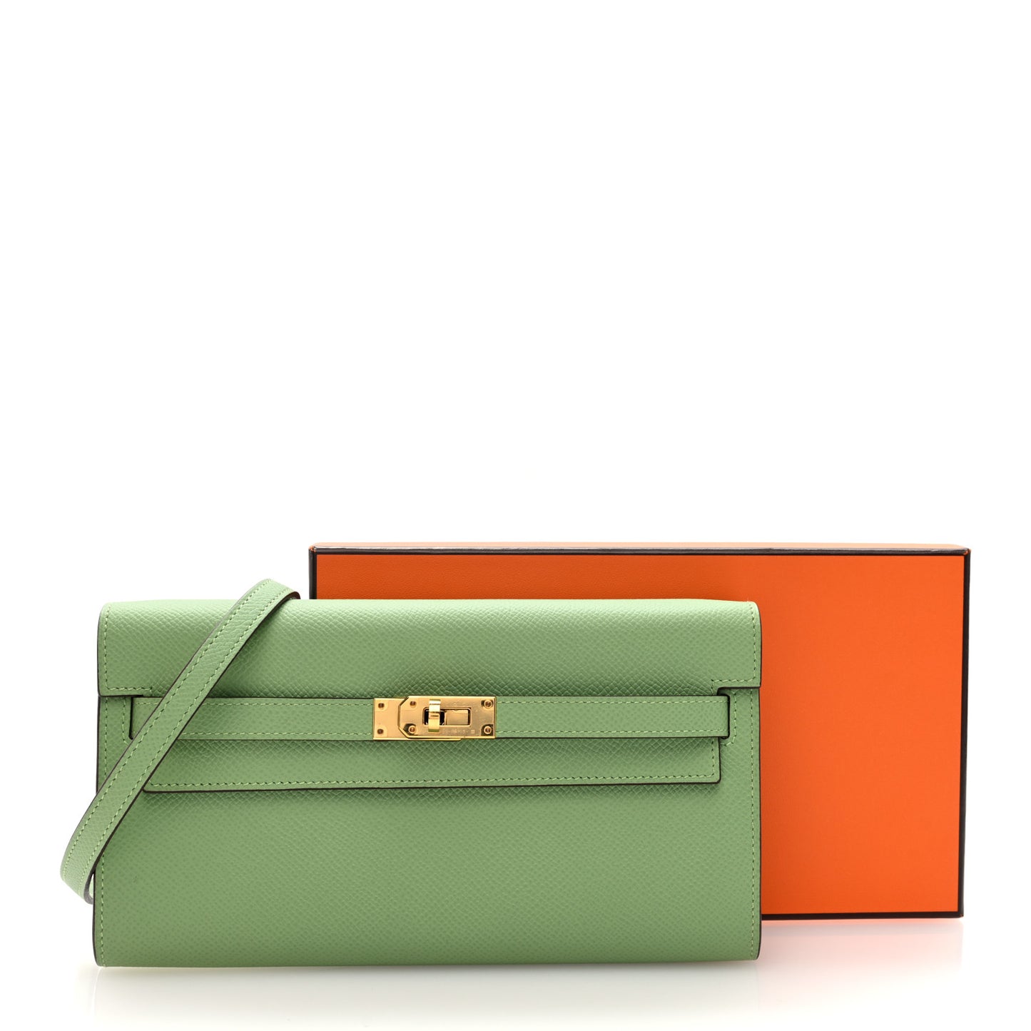 Epsom Verso Kelly Wallet To Go Vert Criquet Bleu Brume