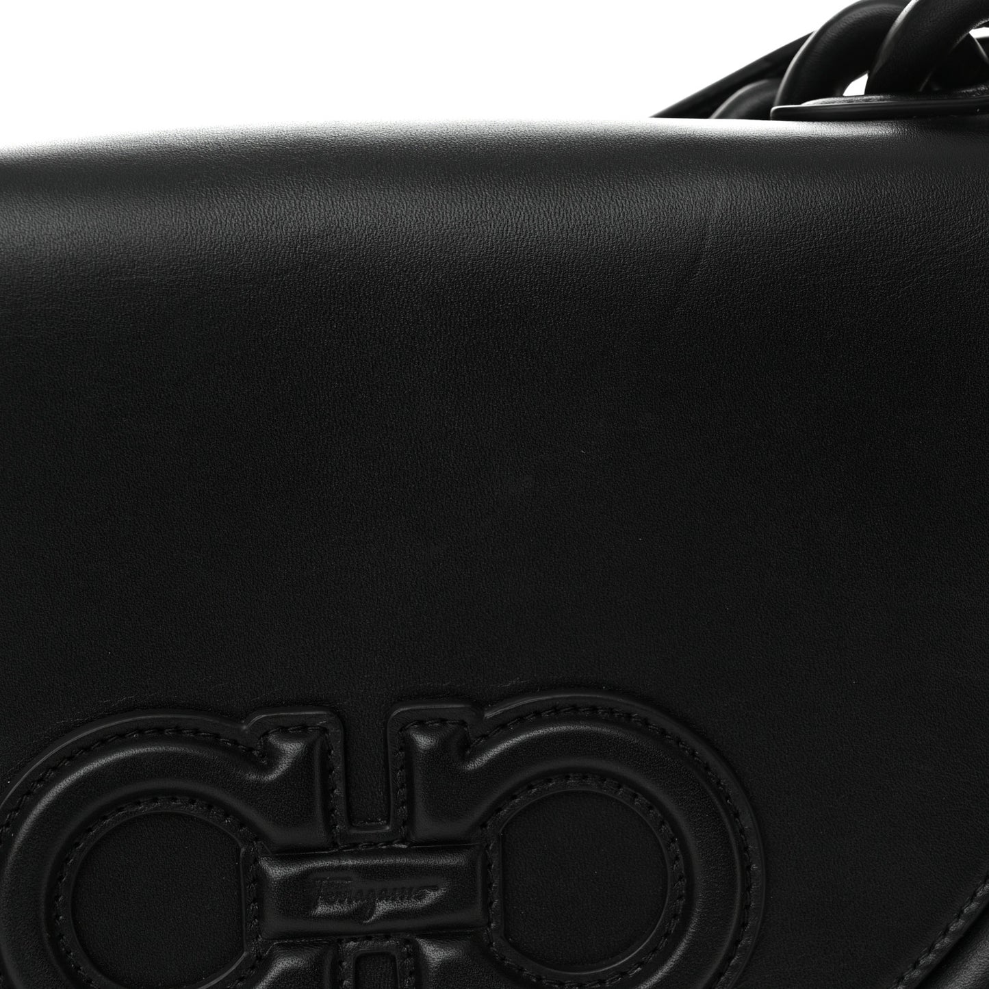 Calfskin Aura Shoulder Bag Black
