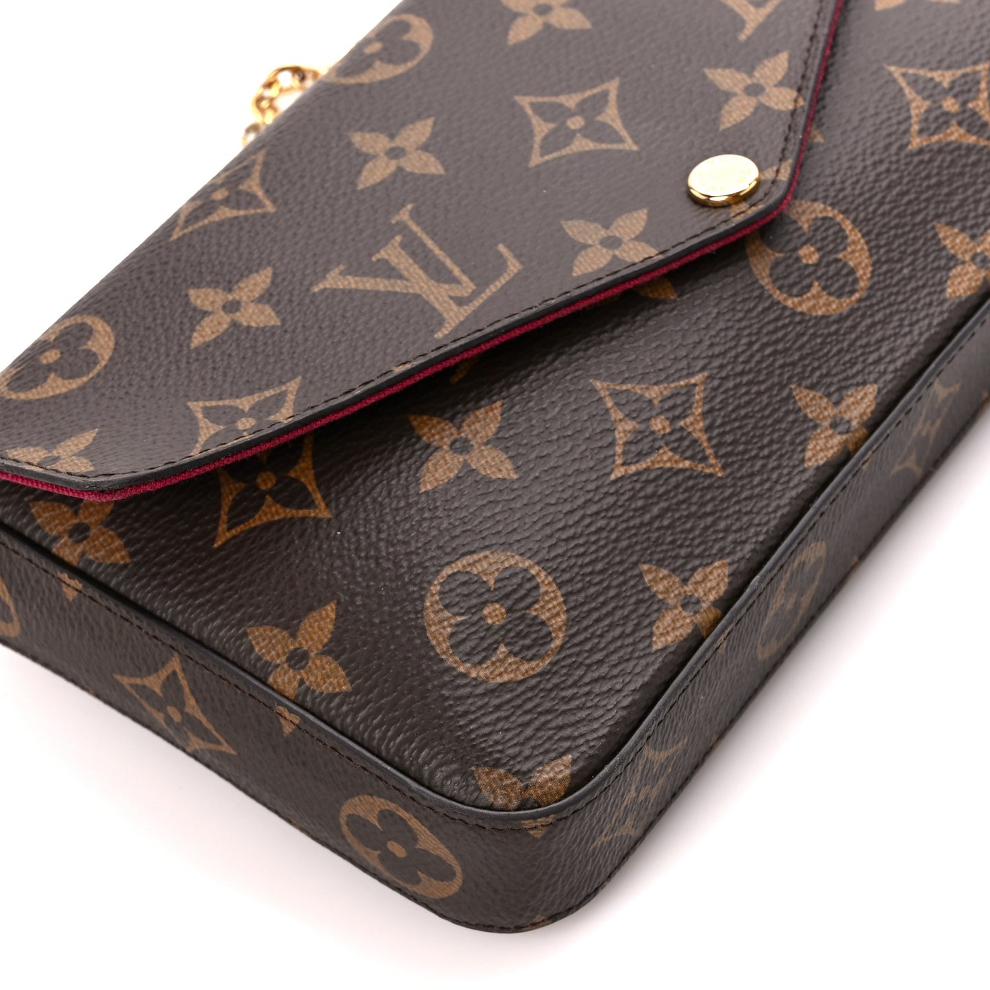 Monogram Pochette Felicie Chain Wallet Fuchsia