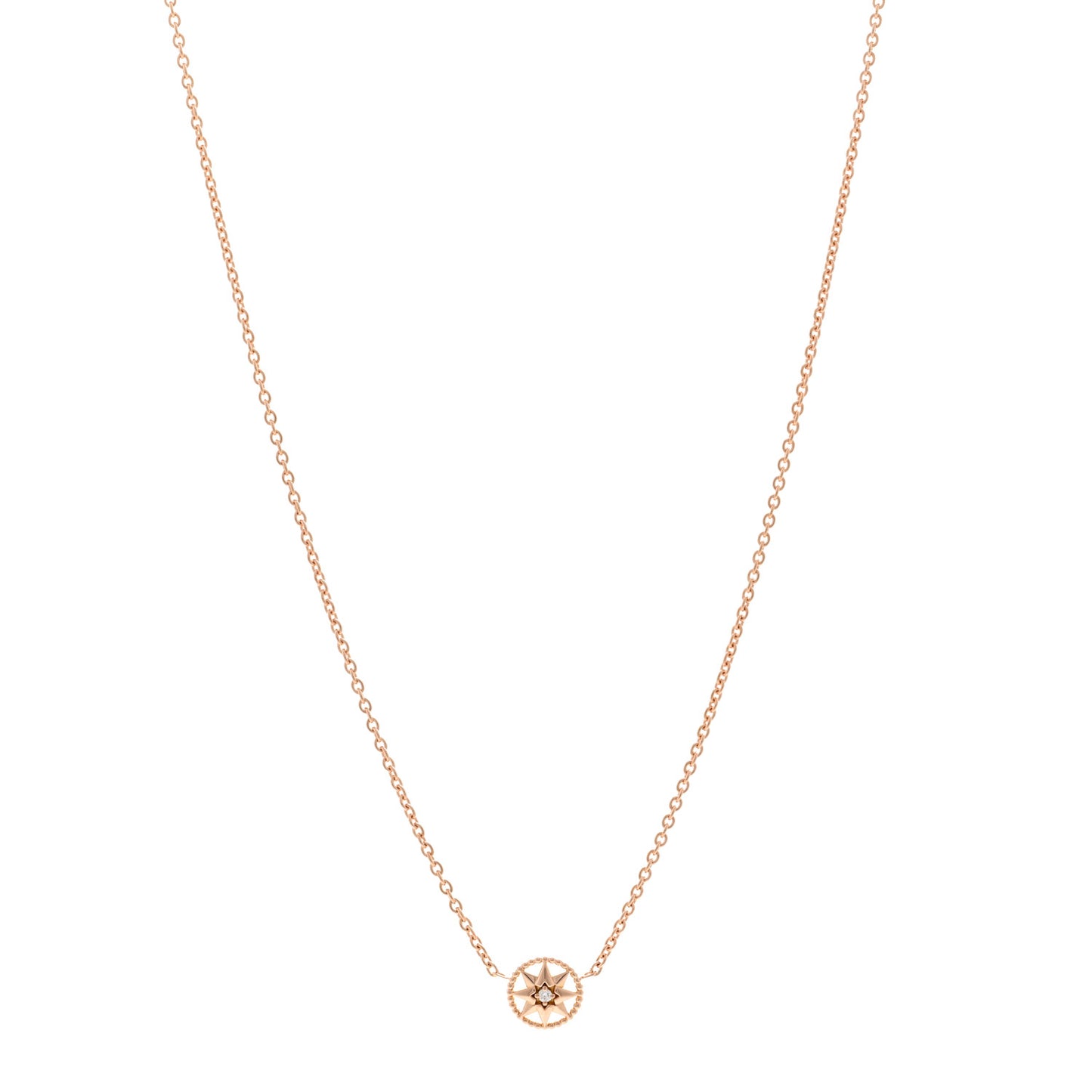 18K Rose Gold Diamond XS Rose Des Vents Necklace