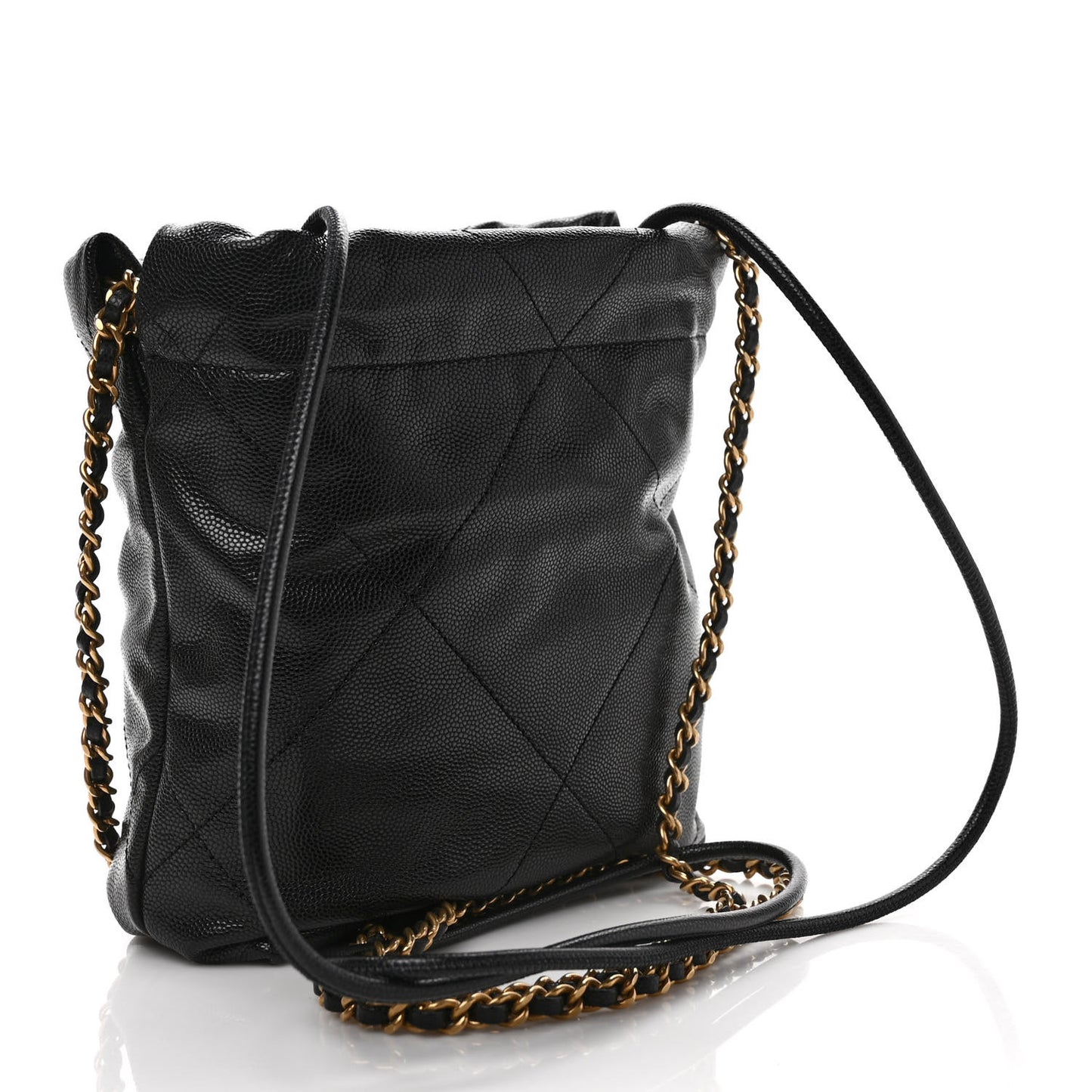 Shiny Caviar Quilted Monochrome Mini Chanel 22 Black