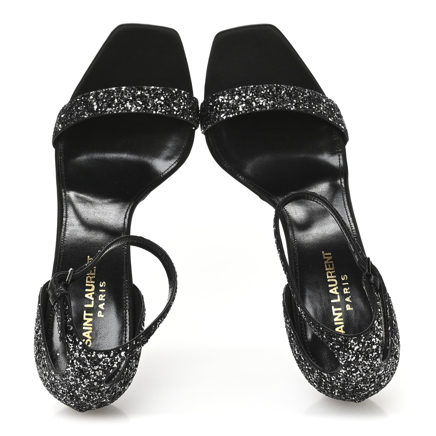 Glitter Amber 105 Ankle Strap Sandals 39.5 Black