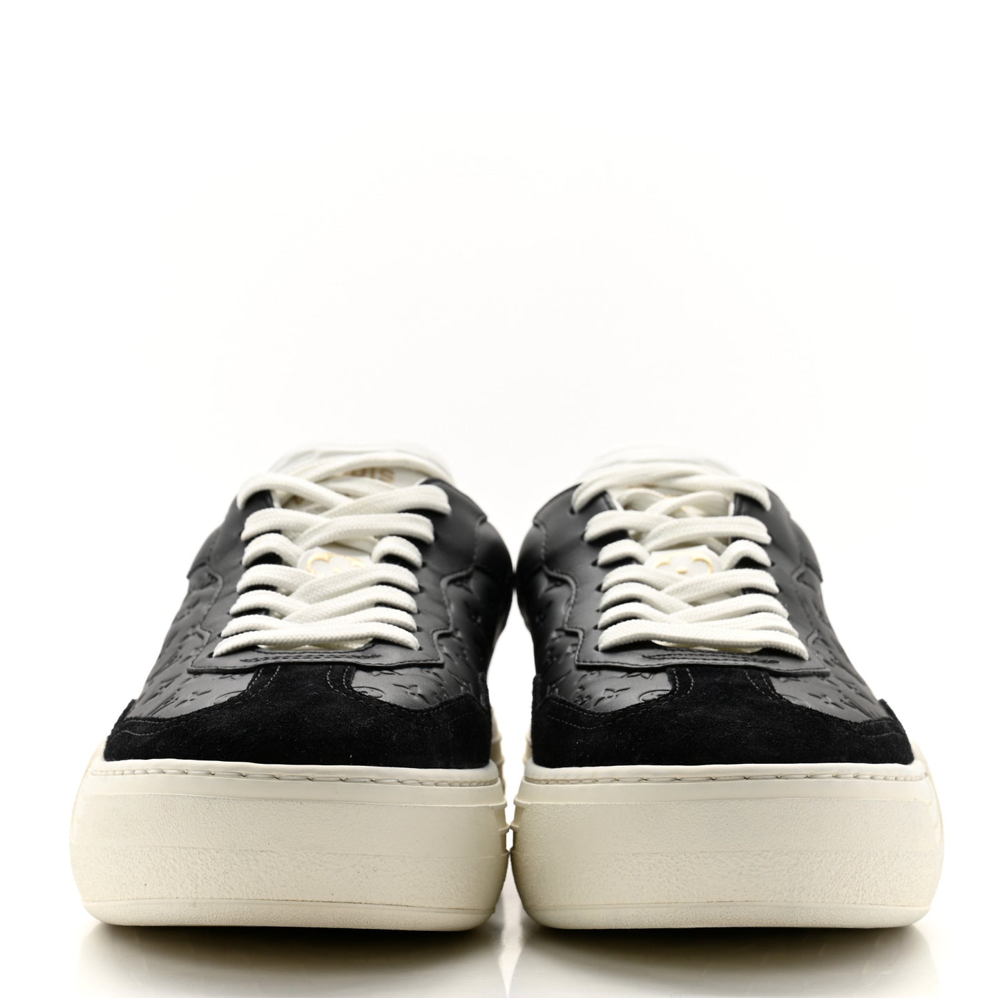 Calfskin Embossed LV Groovy Platform Sneakers 38 Black