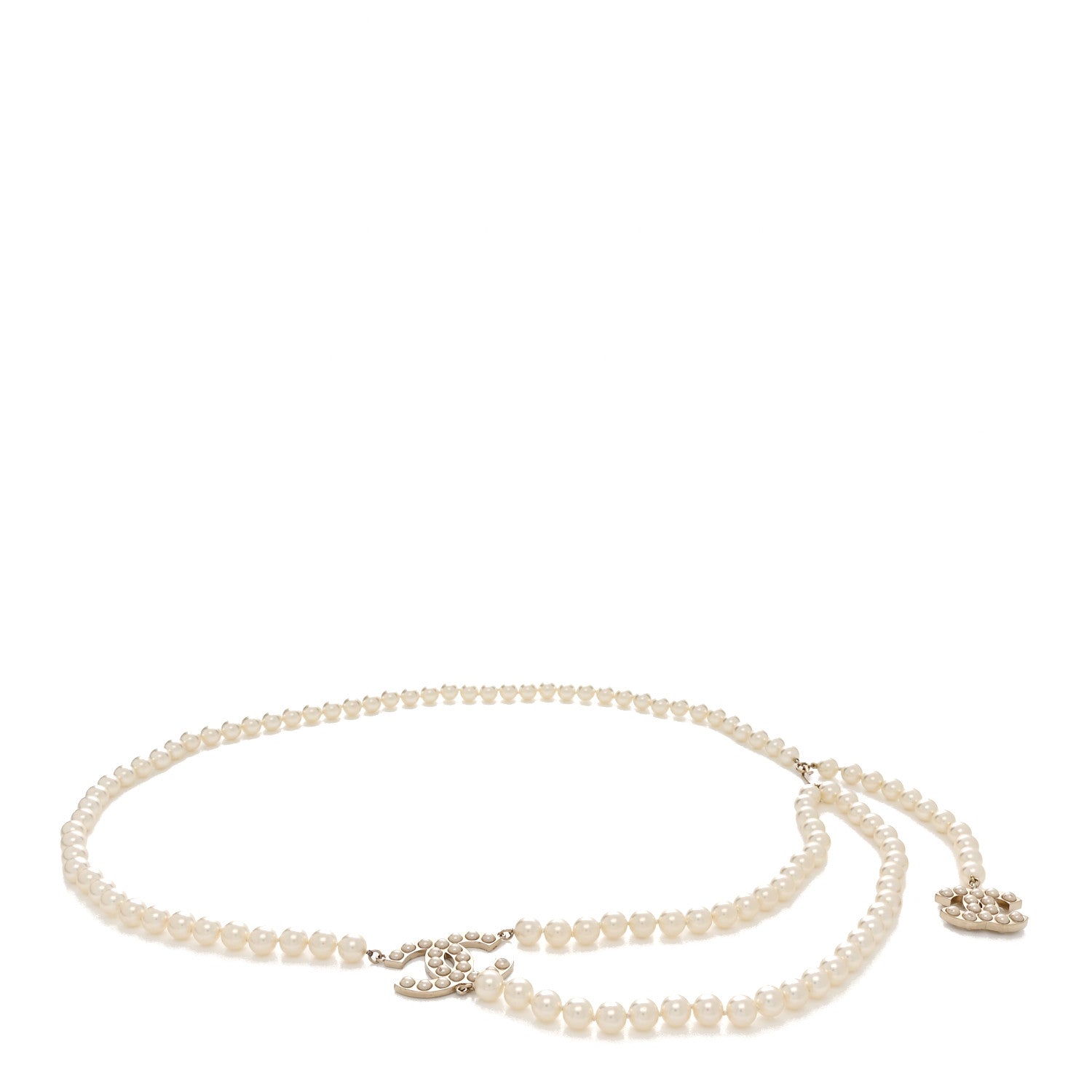 Chanel Pearl CC Double Strand Belt Gold 1807616 – FASHIONPHILE display picture 2