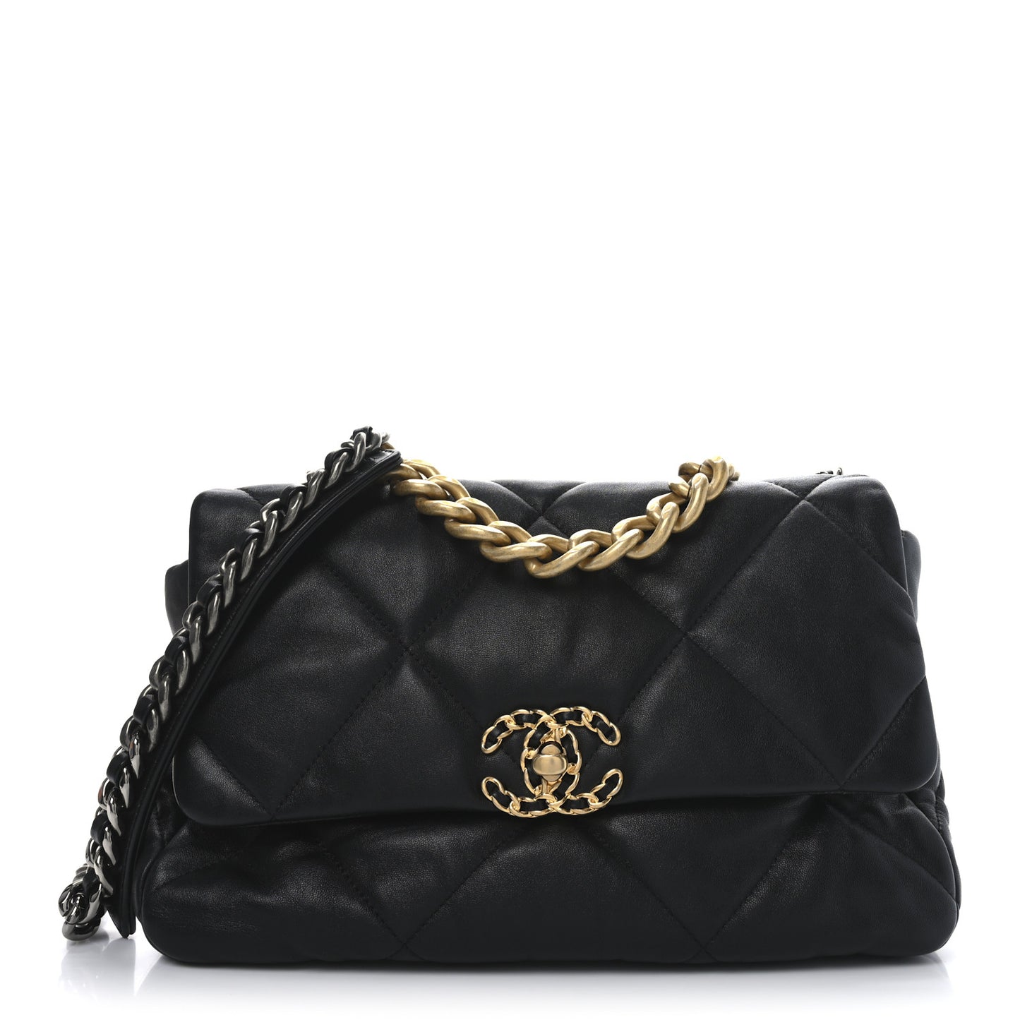Lambskin Quilted Medium Chanel 19 Flap Black