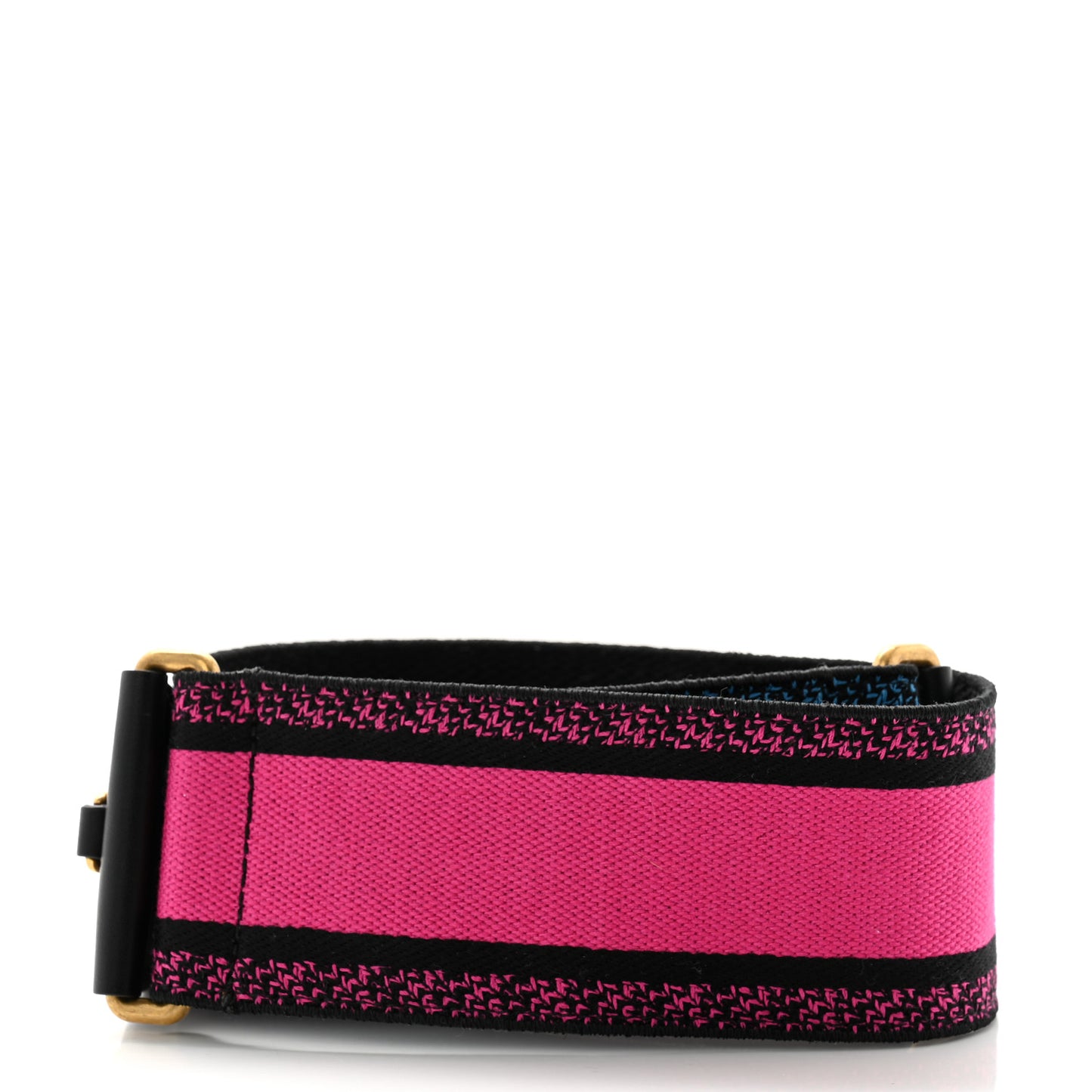Canvas Embroidered Shoulder Strap Fuchsia Bleu