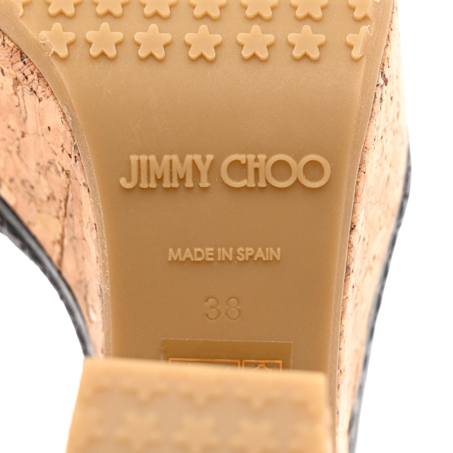 Cubed Coarse Suede Cork Naylor 135 Wedge Sandals 38 Black
