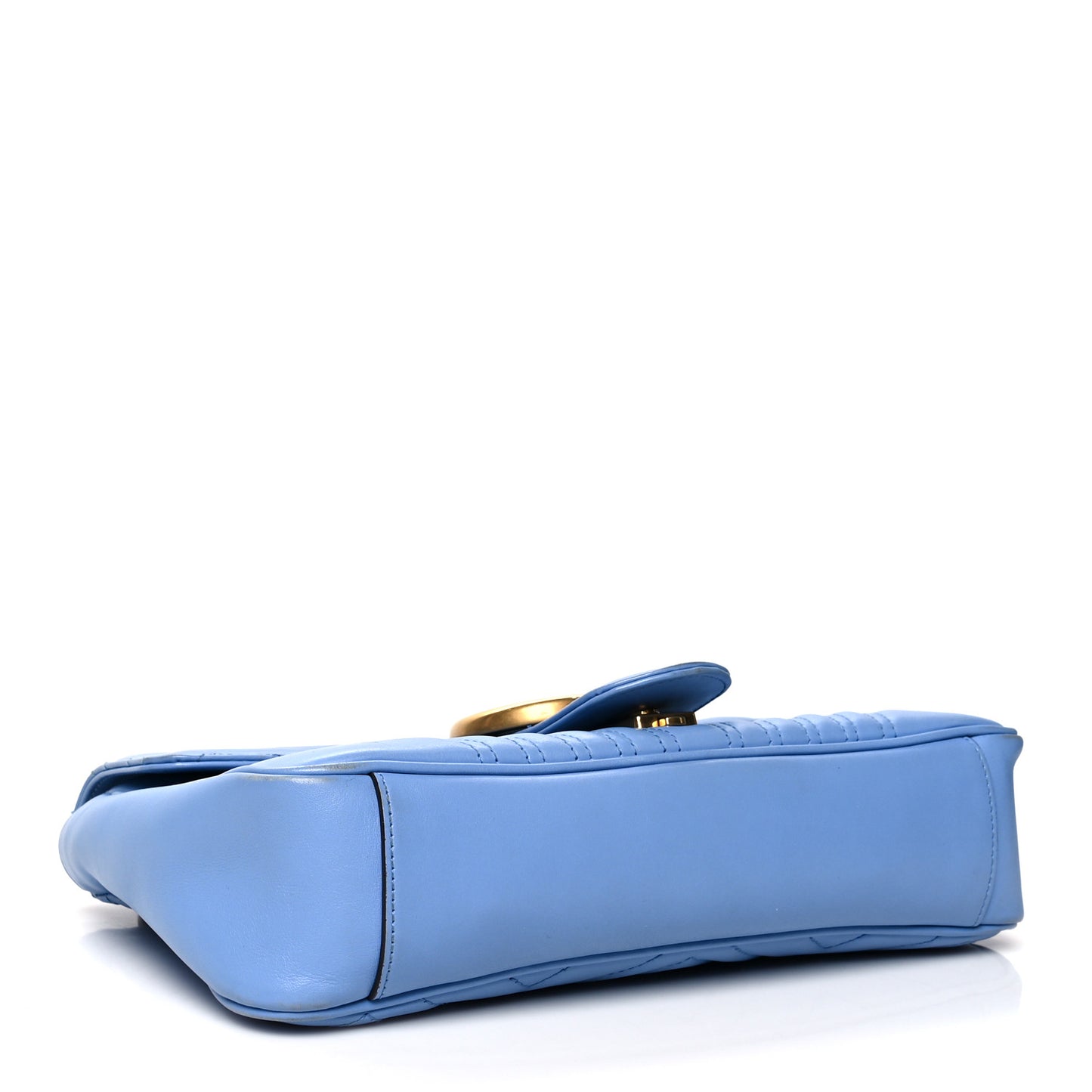 Calfskin Matelasse Medium GG Marmont Shoulder Bag Clear Sky Blue