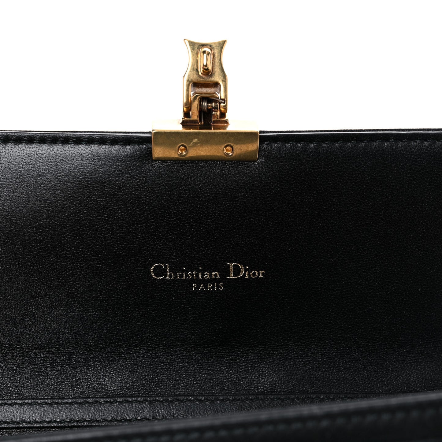 Lambskin Cannage Studded Dioraddict Wallet on Chain Black
