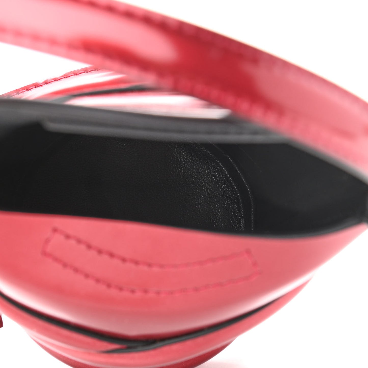 Metallic Calfskin The Curve Small Shoulder Bag Red