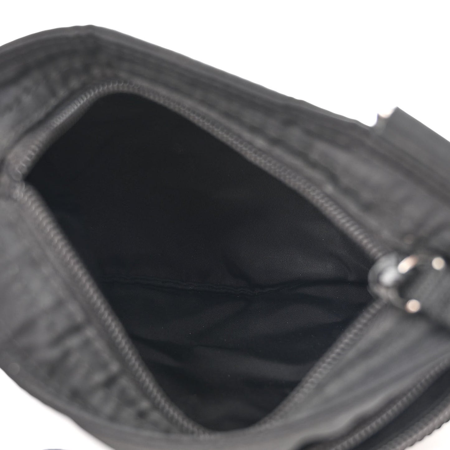 Nylon Saffiano Flat Messenger Bag Black