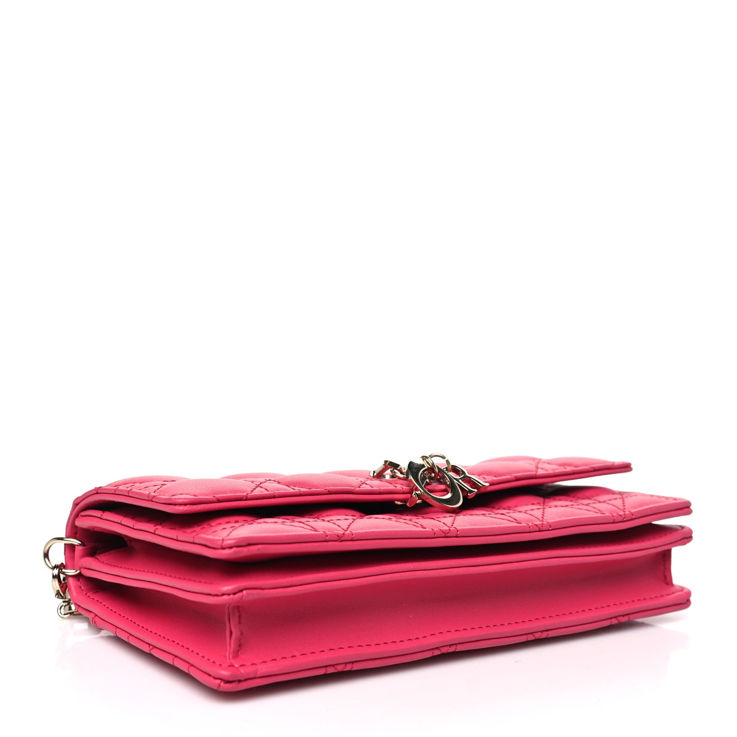 Lambskin Cannage Mini My Dior Top Handle Clutch Dark Pink