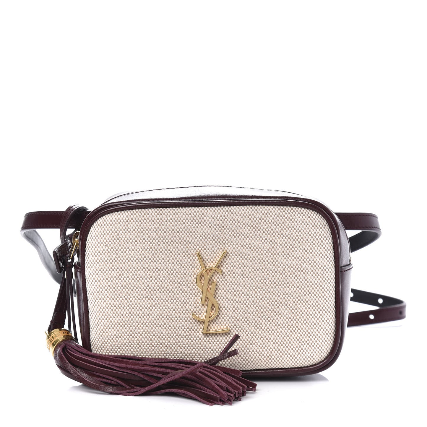 Calfskin Canvas Monogram Lou Belt Bag Natural Dark Legion Red